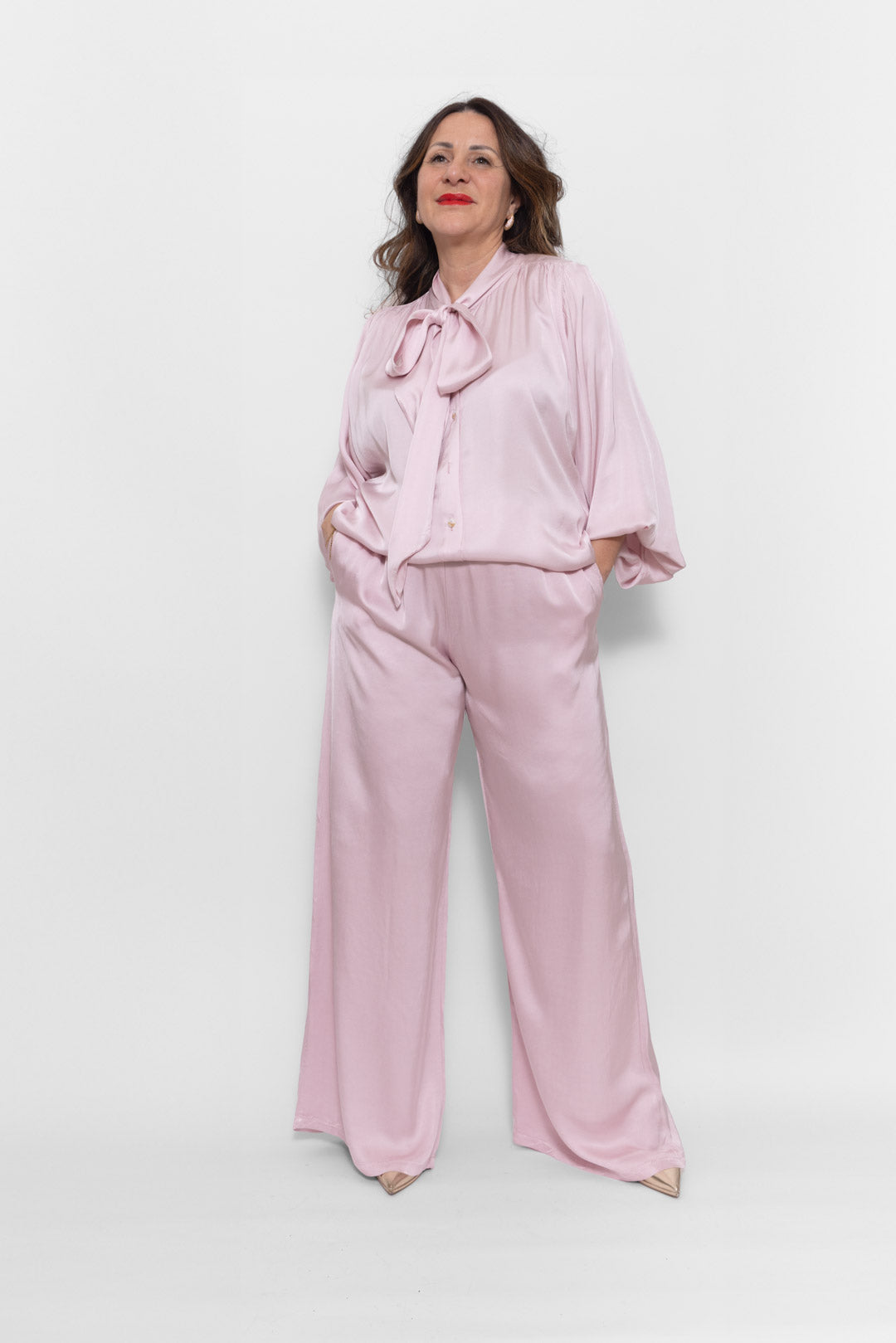 Camicia Giorgia in viscosa con fiocco