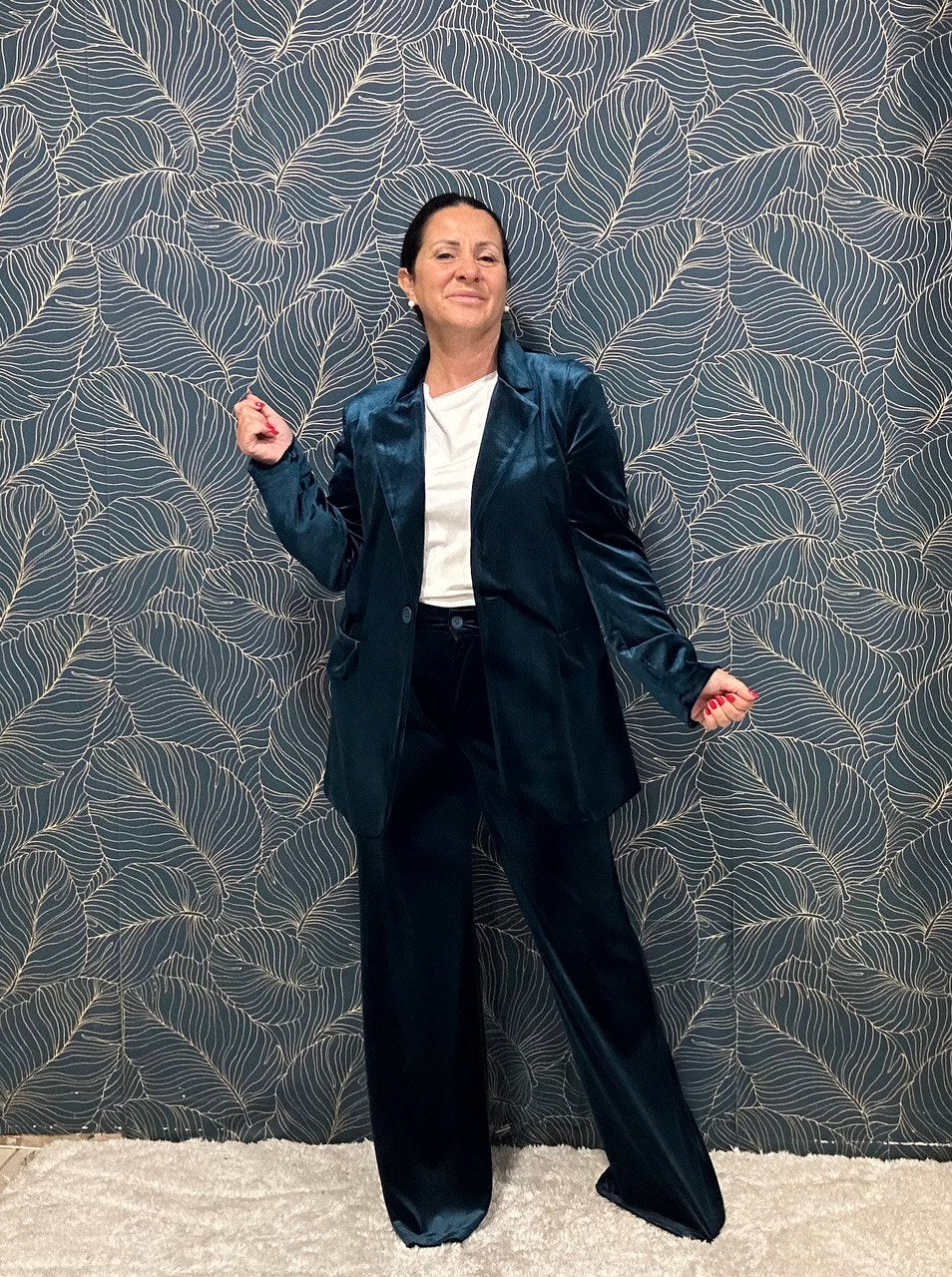 Completo Elena giacca e pantalone in velluto