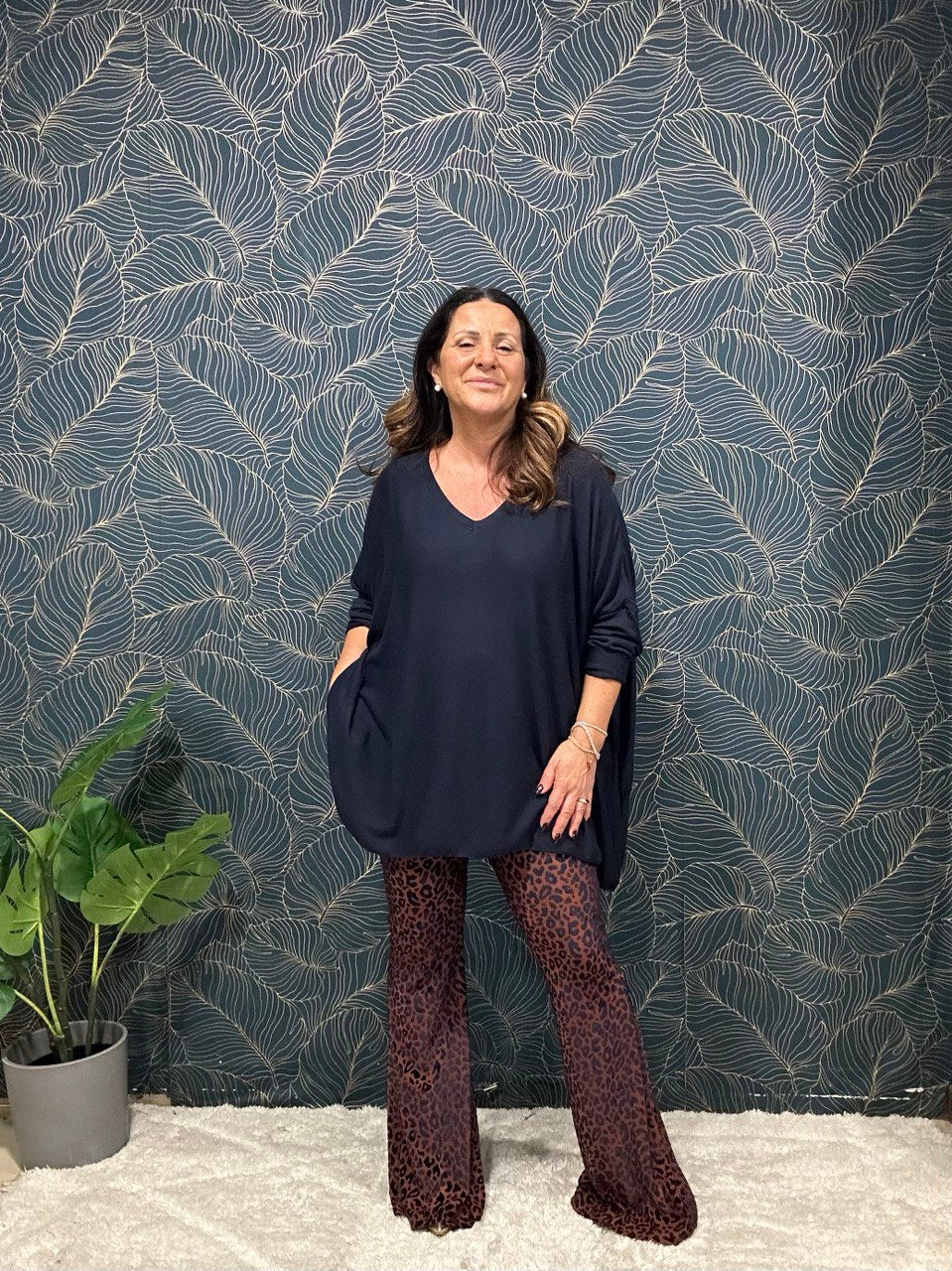 Animal print trousers