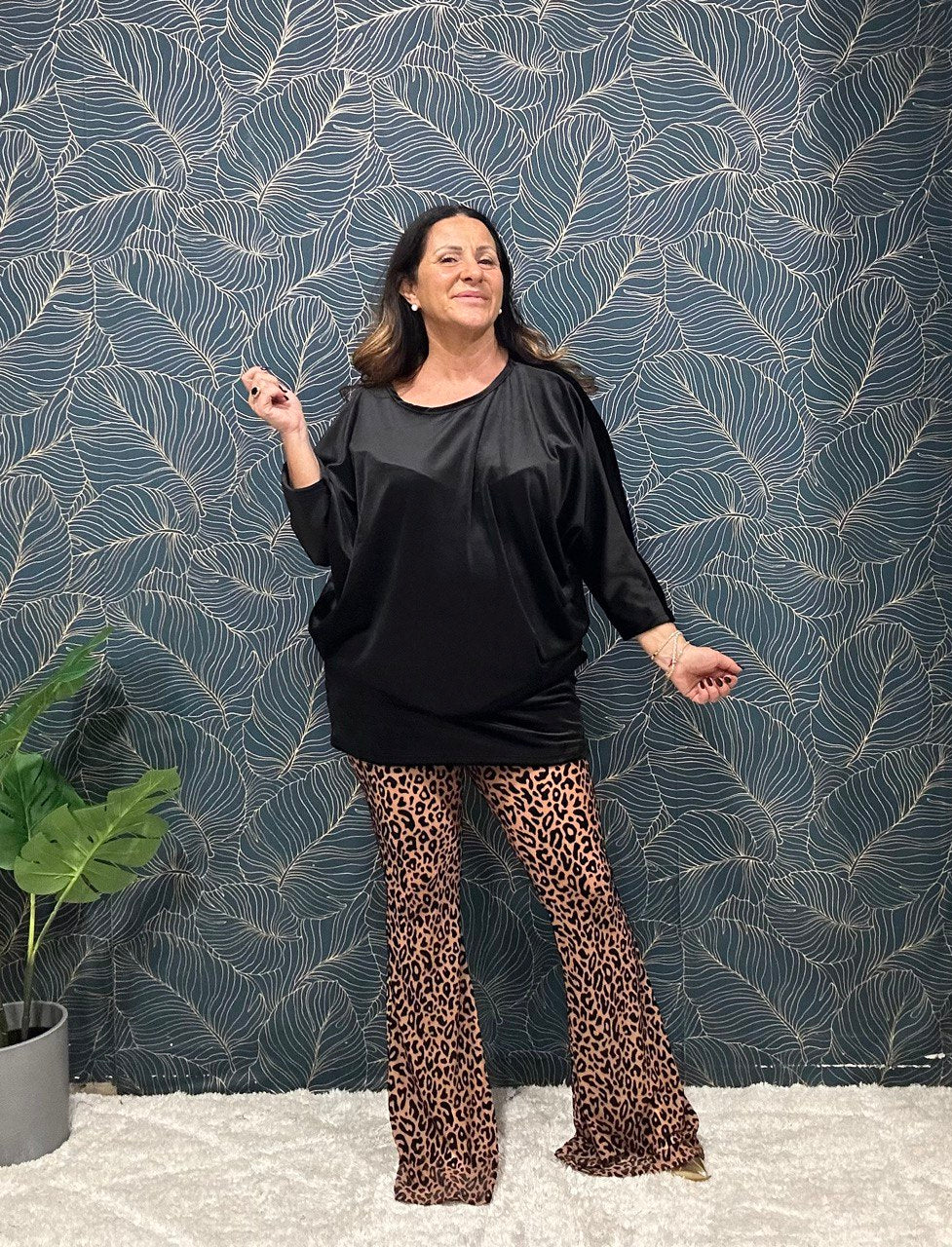 Animal print trousers