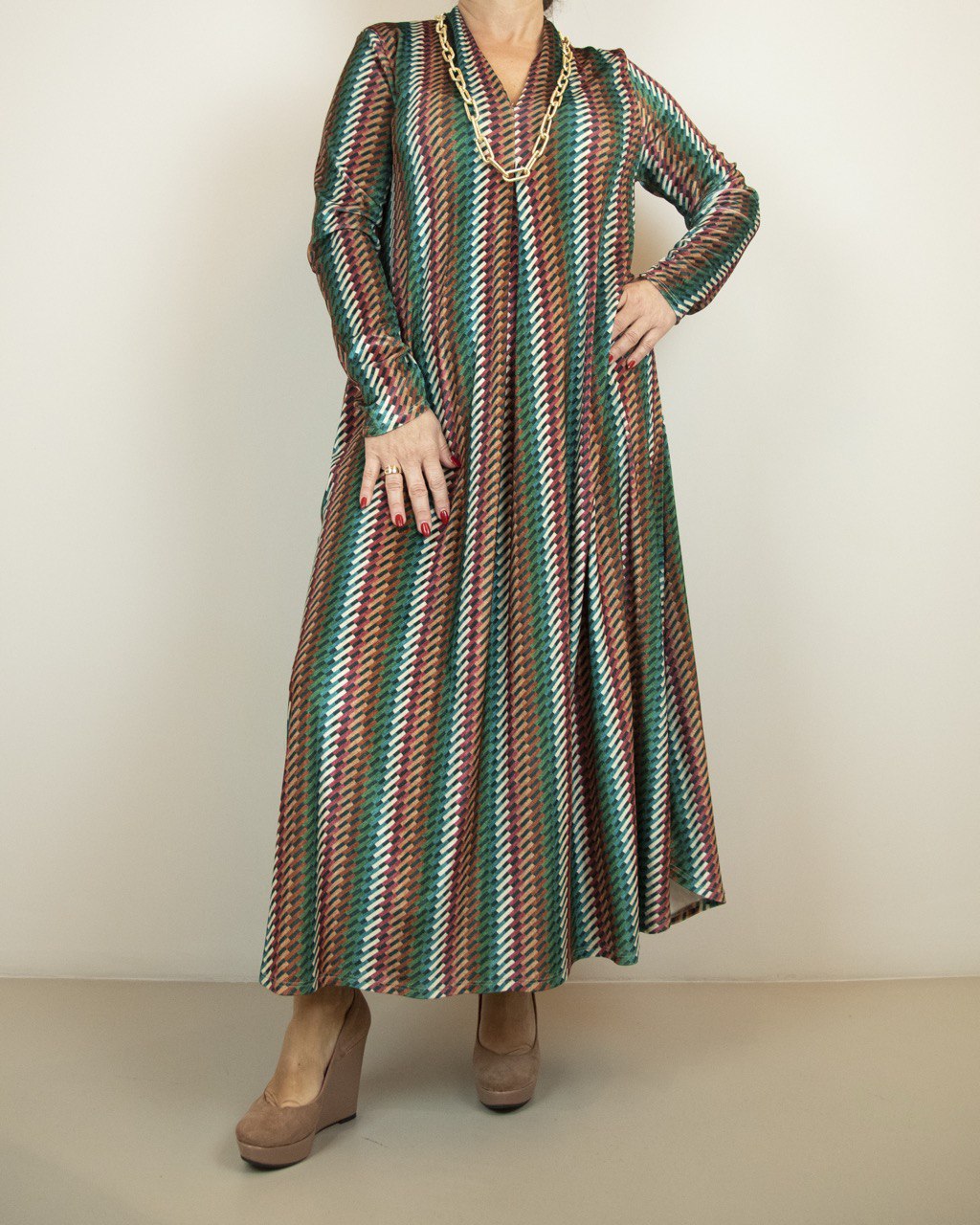 Patterned shirt dress