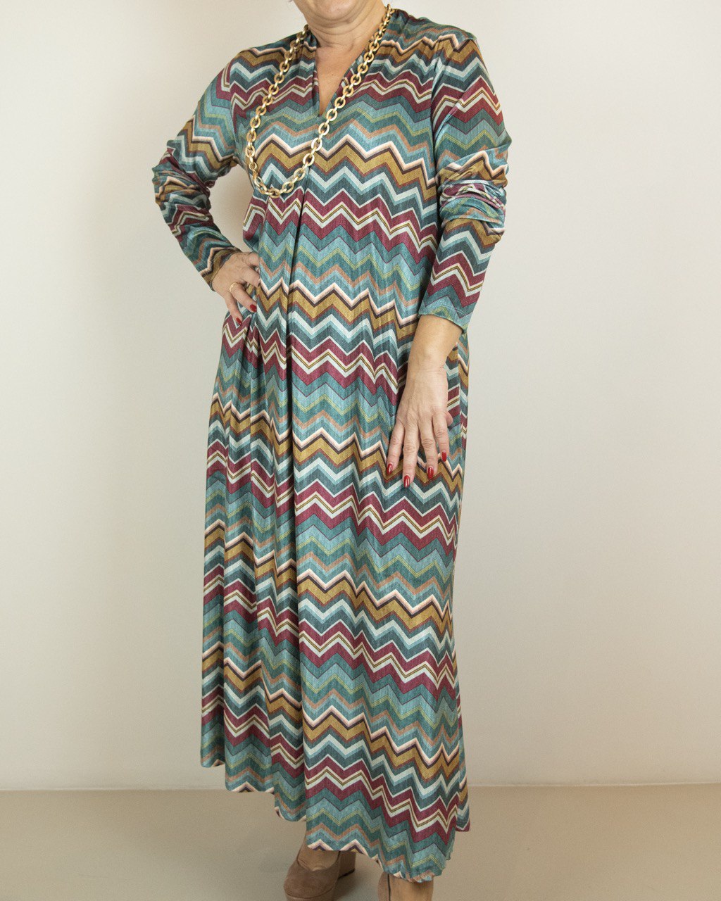 Patterned shirt dress