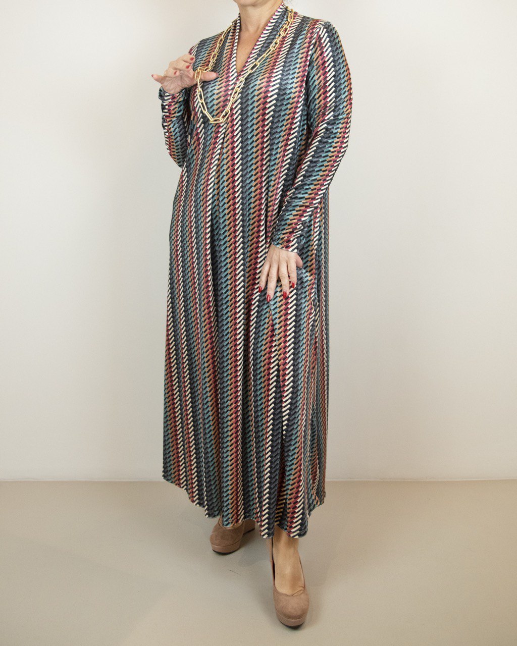 Patterned shirt dress