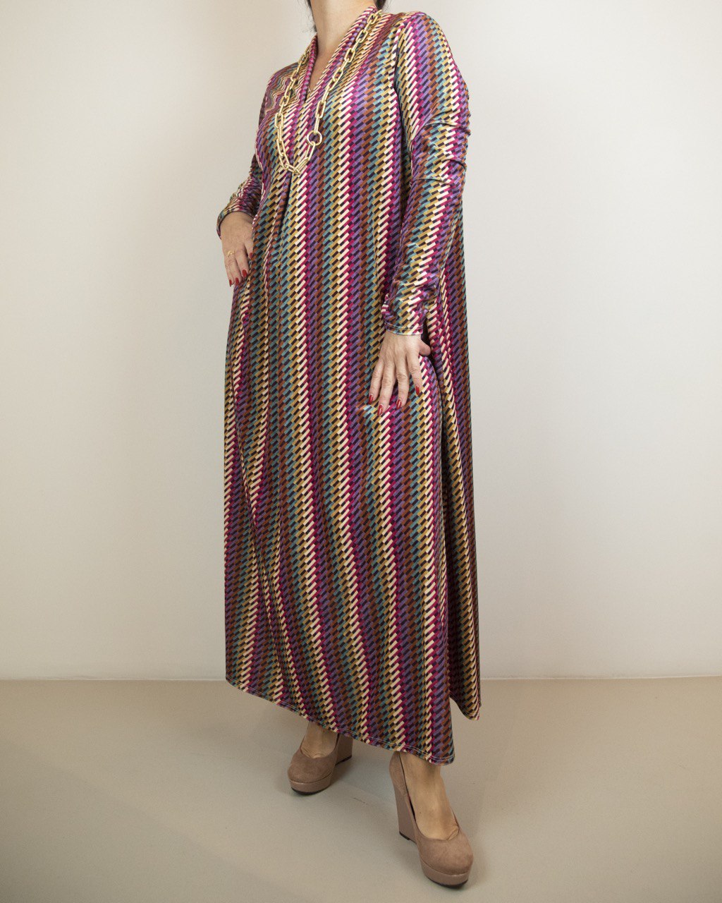 Patterned shirt dress