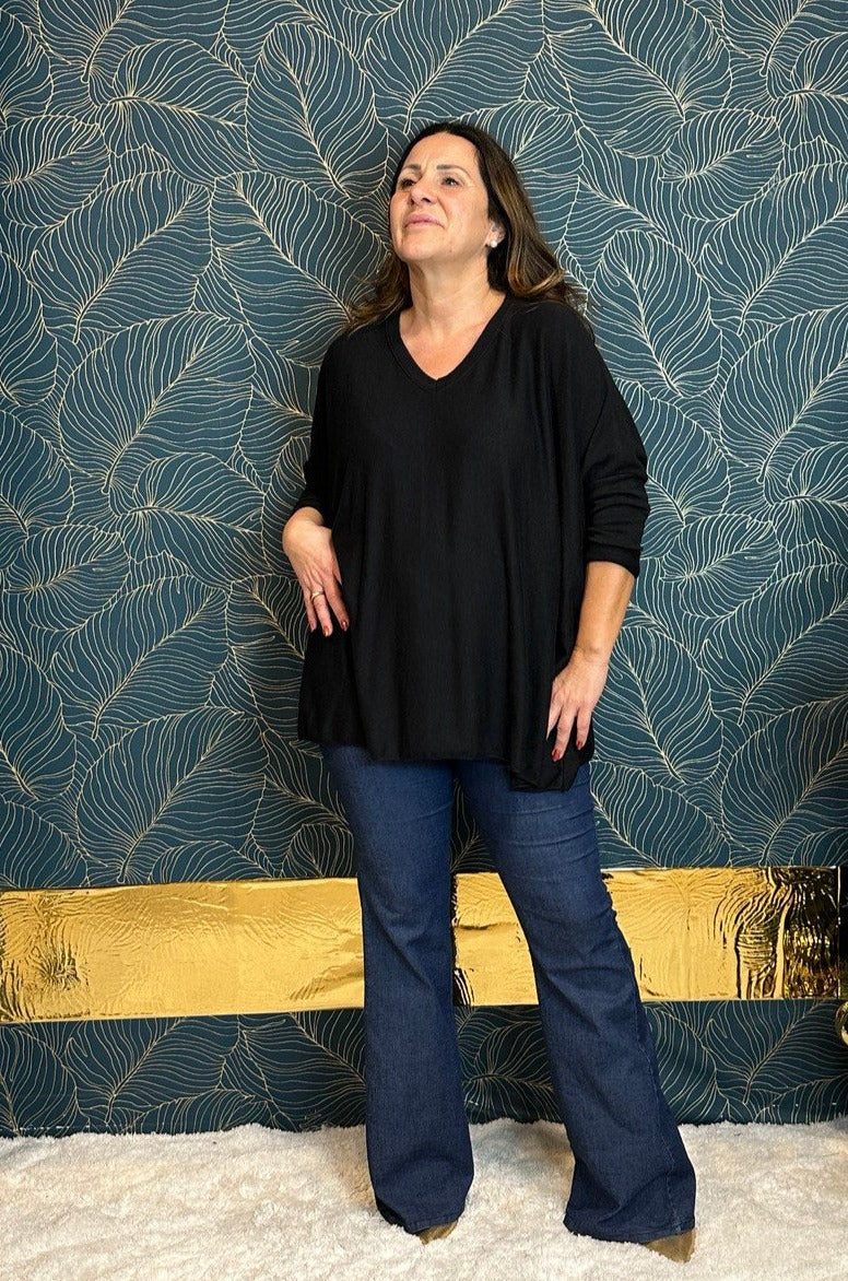 Jeny sweater in viscose wool and angora