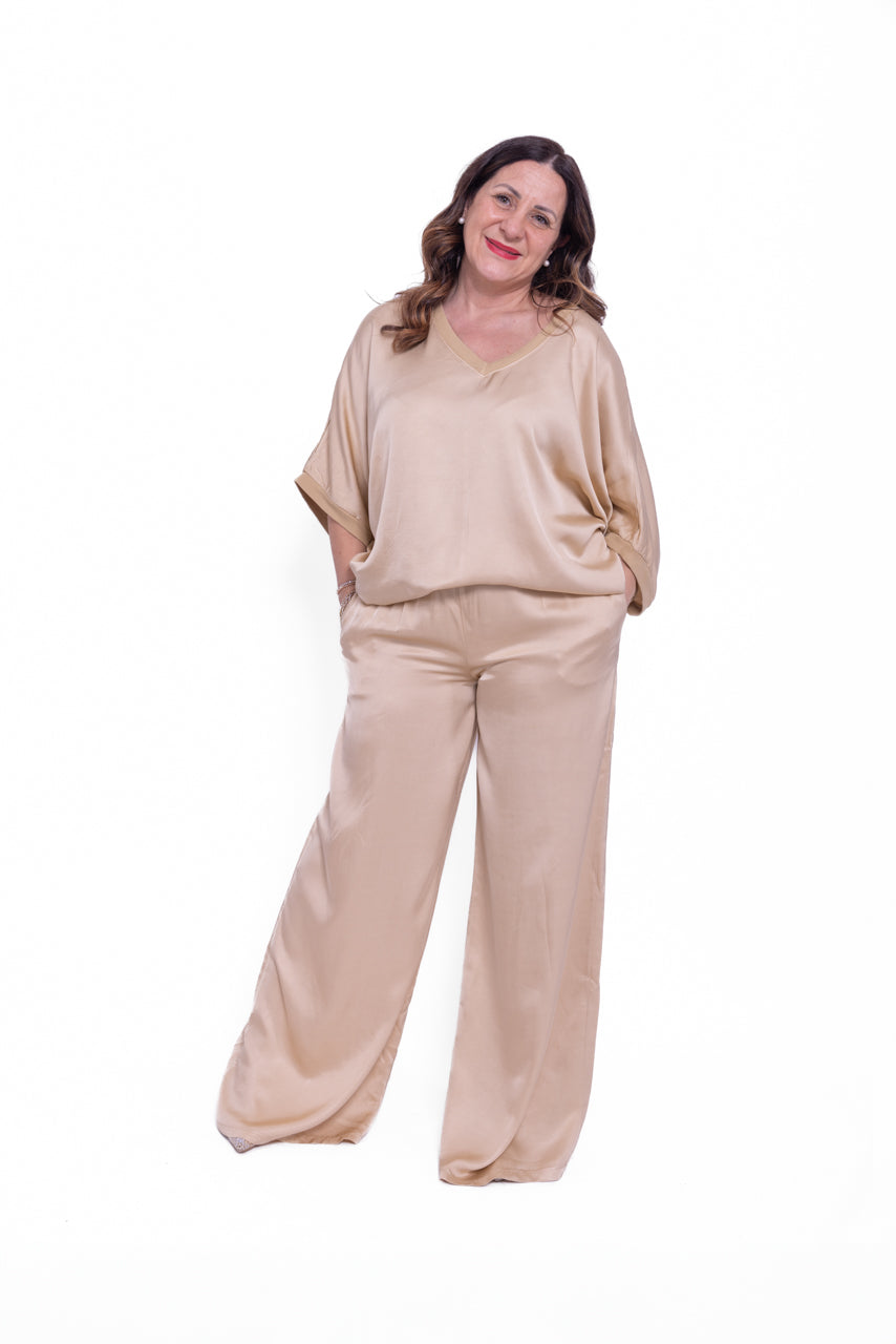 Completo Katia maglia e pantalone in seta e viscosa