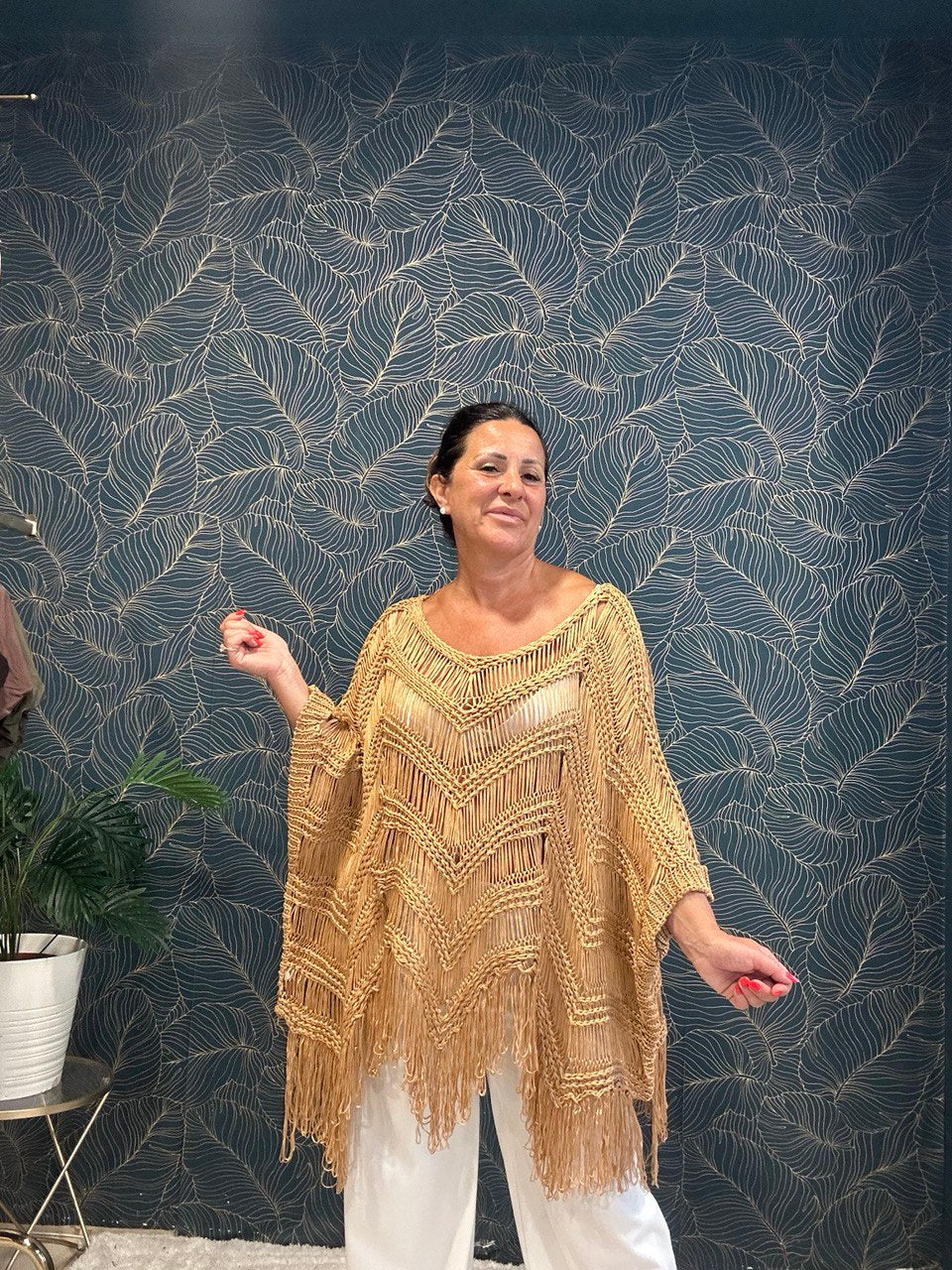 Poncho filo di cotone