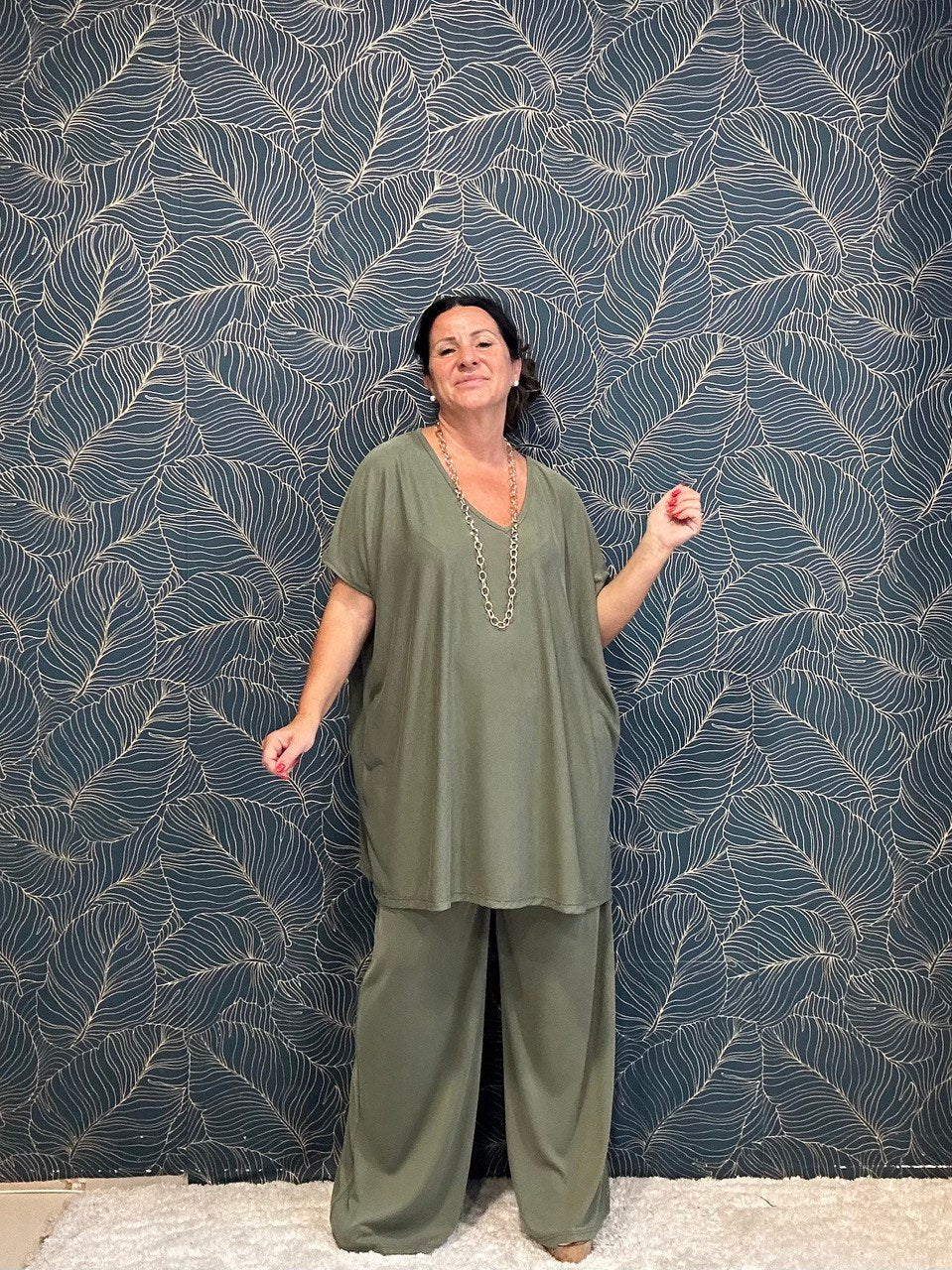 Completo Giusi maglia manica corta e pantalone in viscosa