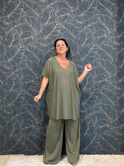 Completo Giusi maglia manica corta e pantalone in viscosa