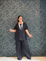 Completo Livia maglia manica corta e pantalone in viscosa
