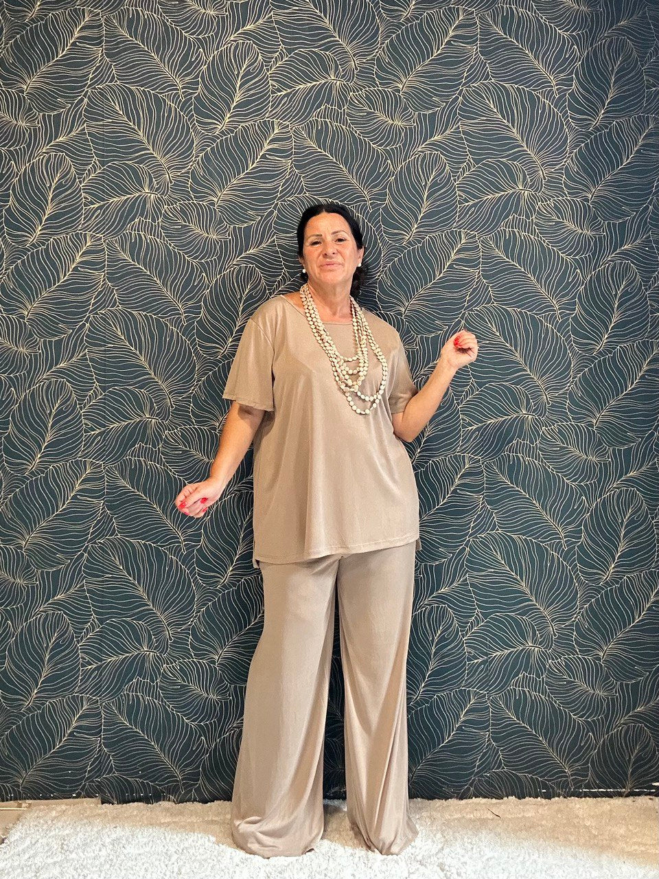 Completo Livia maglia manica corta e pantalone in viscosa
