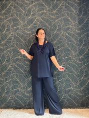 Completo Livia maglia manica corta e pantalone in viscosa