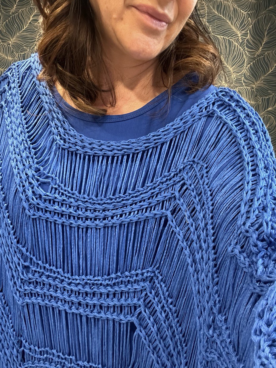 Poncho filo di cotone