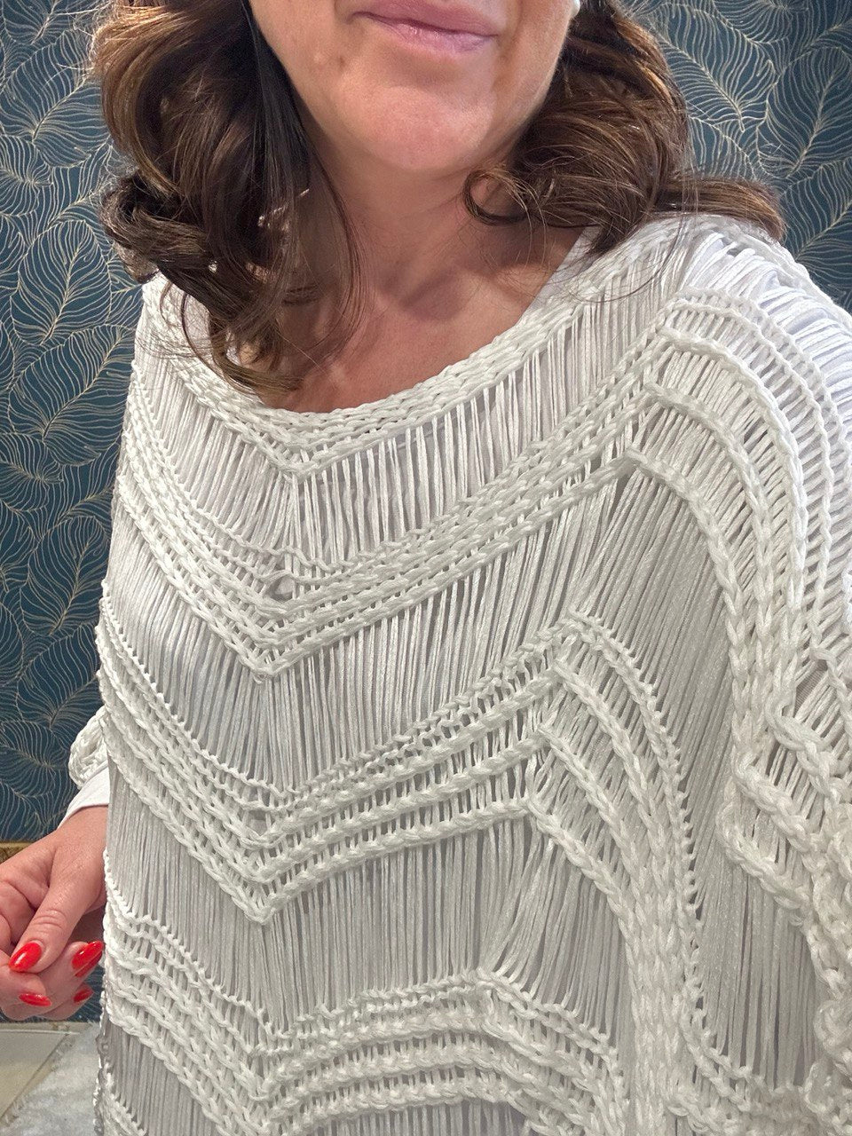 Poncho filo di cotone