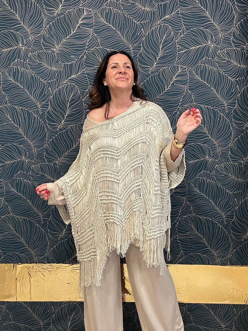 Poncho filo di cotone