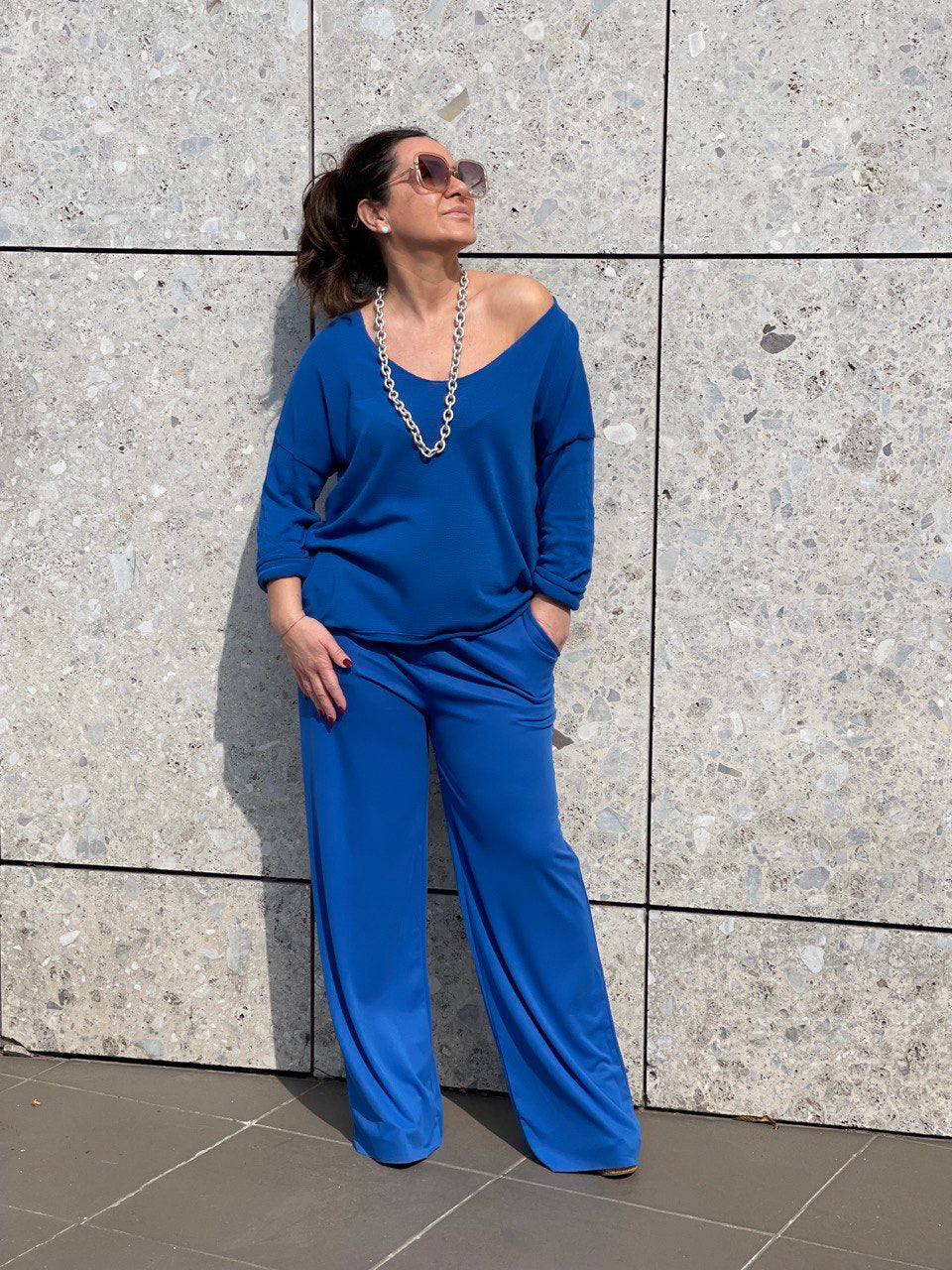Daniela cotton sweater and soft trousers set