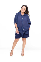 Completo pantaloncino Giulia con camicia Elvira in puro cotone