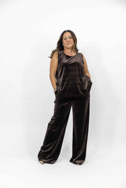 Completo Canotta Fiorella con Pantalone Ornella in velluto