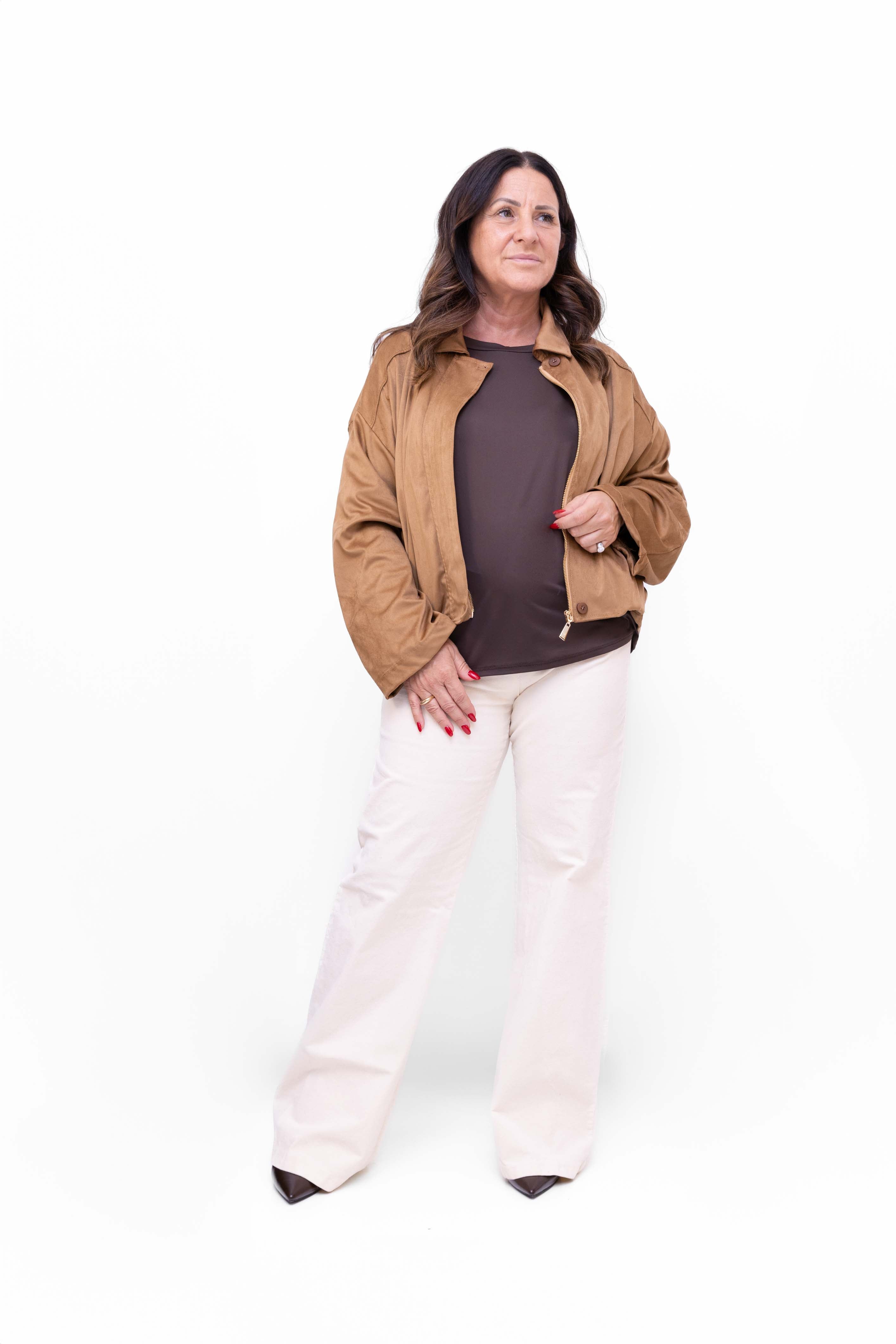 Giacca modello bomber Andrea effetto camoscio