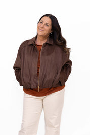 Giacca modello bomber Andrea effetto camoscio