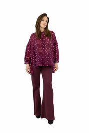 Camicia Gioia a pois con  manica a sbuffo