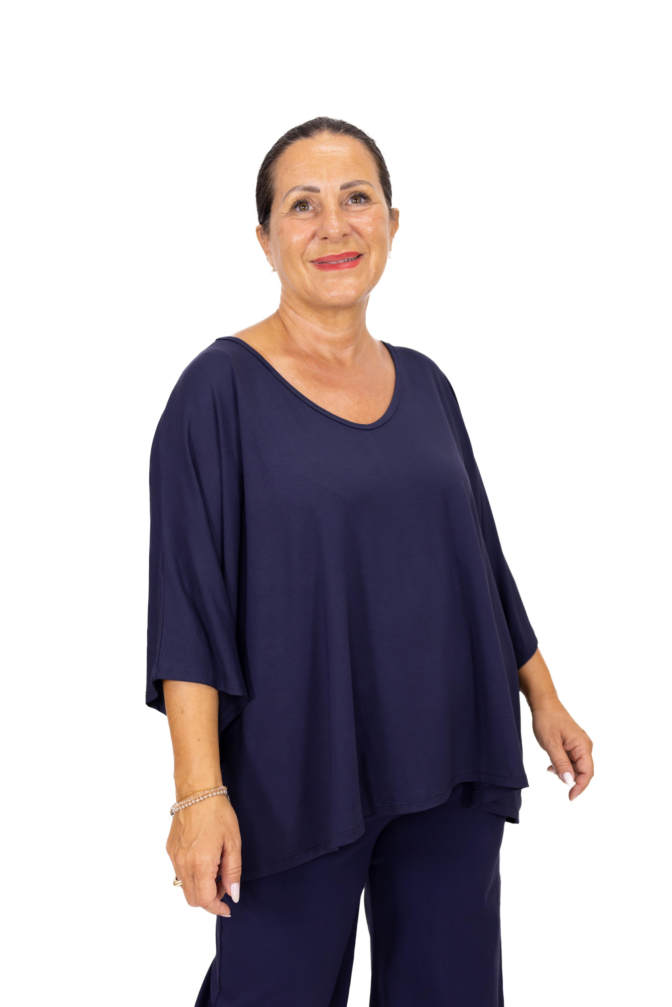 Set 2 Maglia Marina mancia 3/4 in viscosa