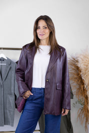 Giacca Blazer Egle effetto pelle
