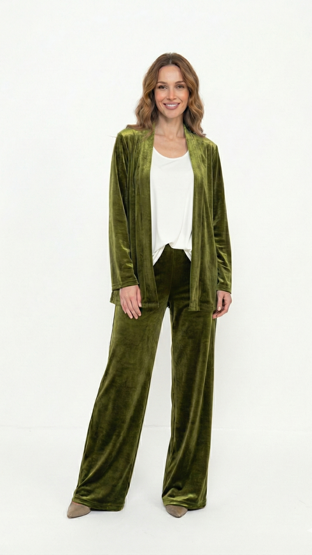 Completo Ornella giacca Kimono e pantalone in velluto