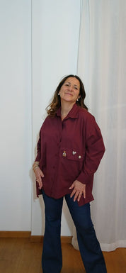 Camicia Adele in cotone con spille