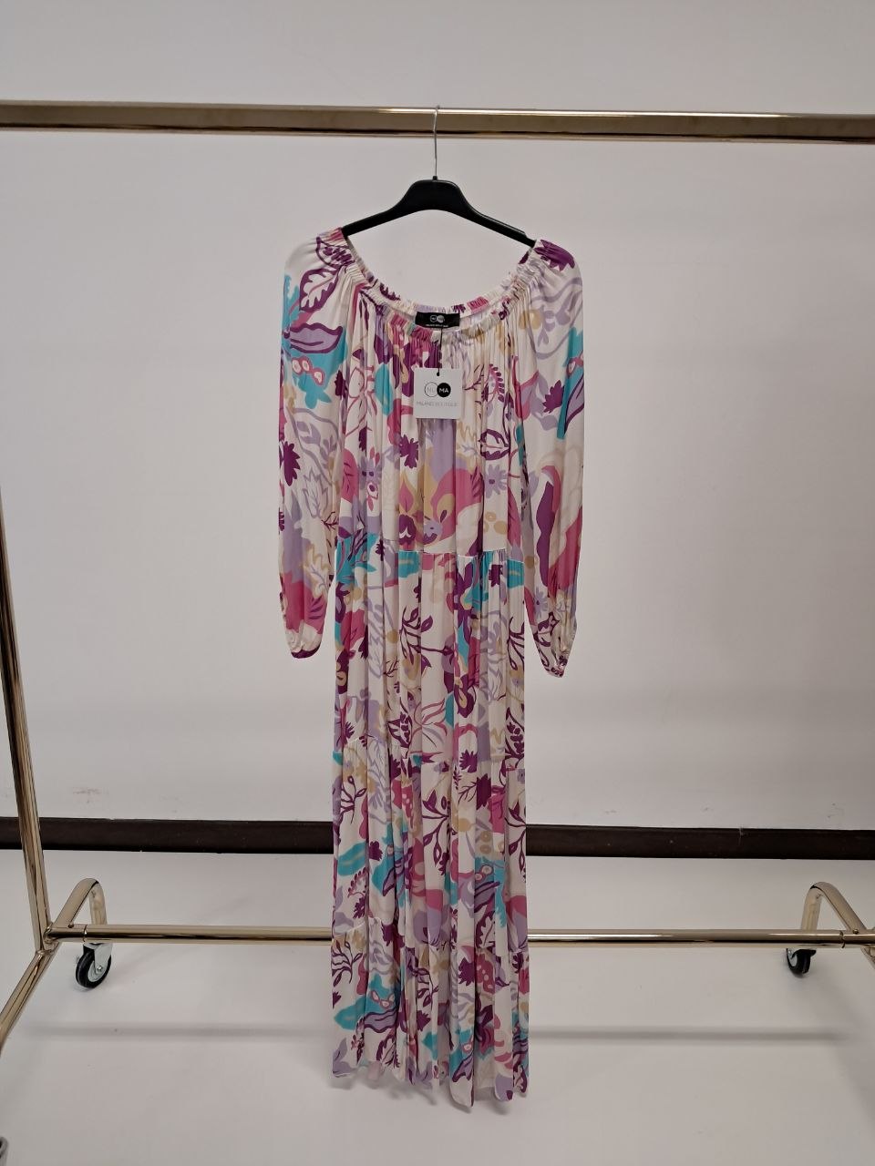 Vestito lungo floreale in viscosa