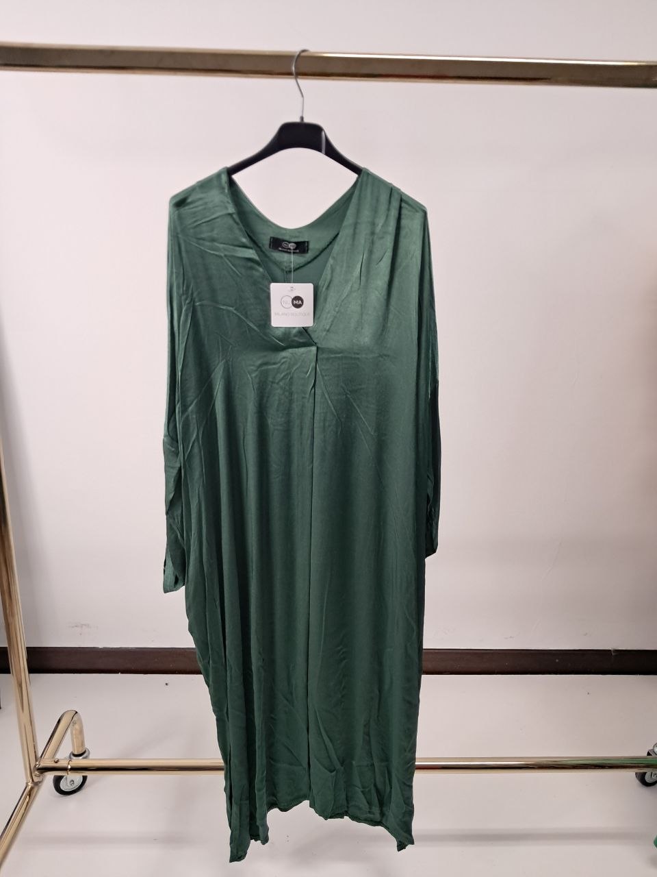 Vestito a V manica lunga in viscosa