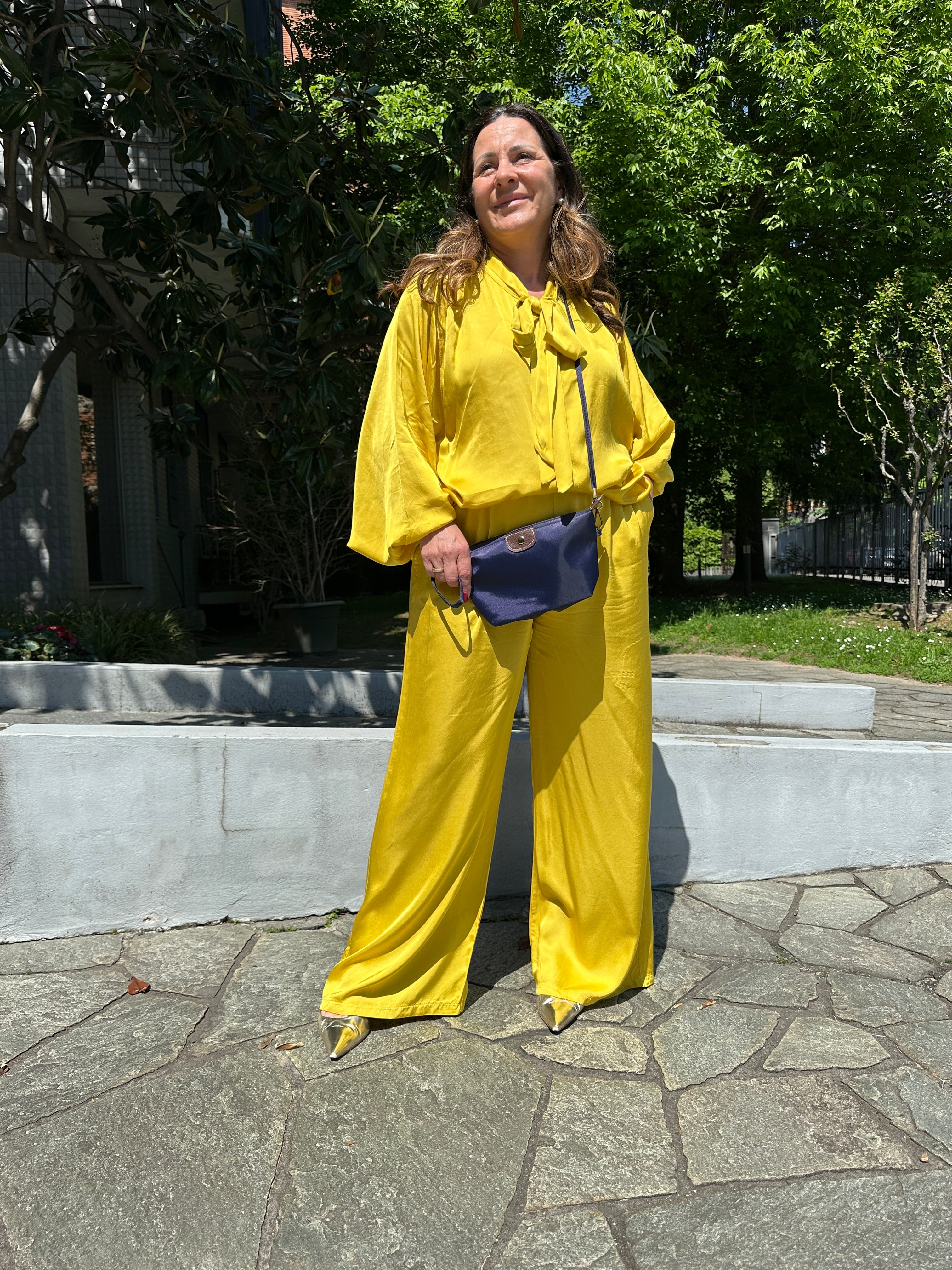 Camicia Giorgia in viscosa con fiocco
