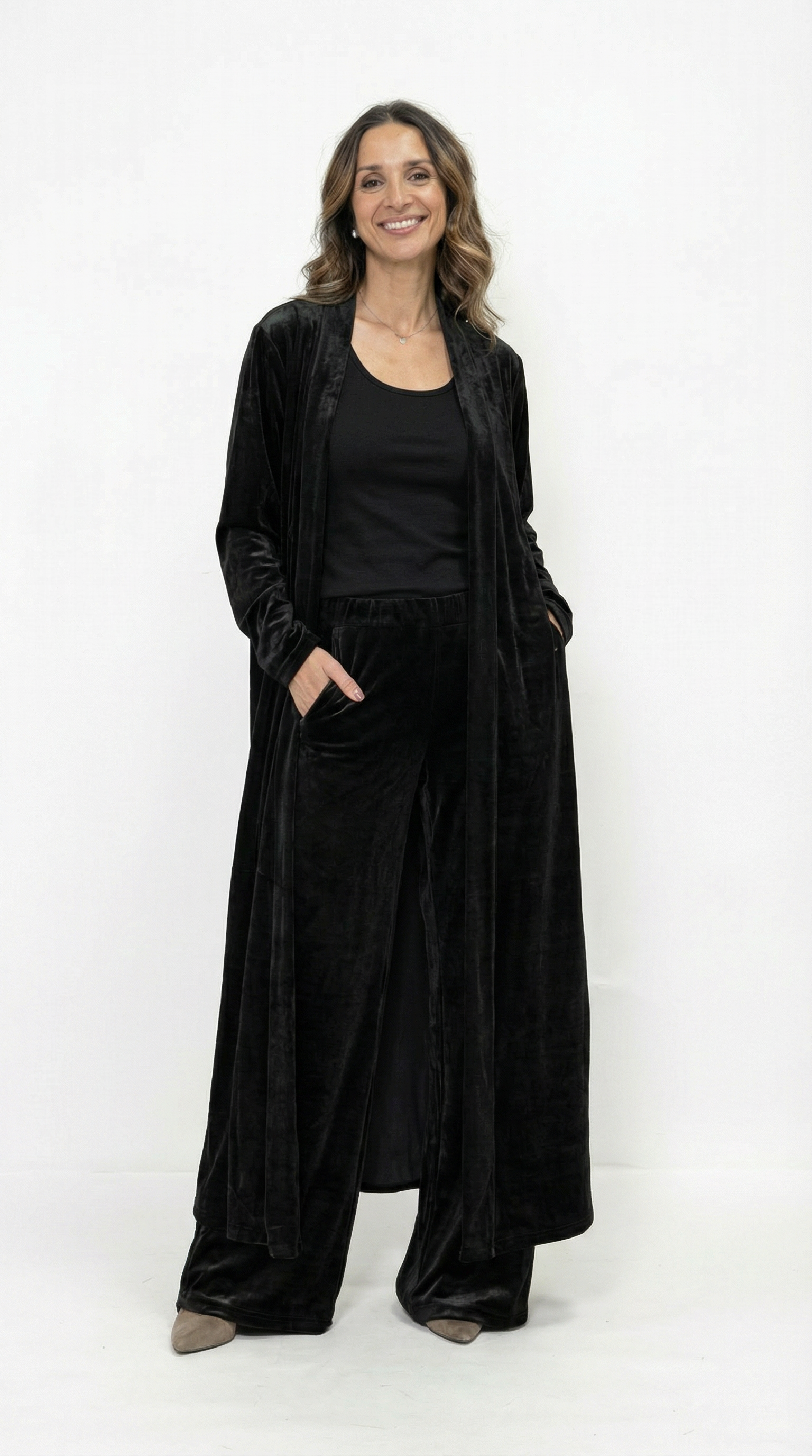 Completo Chemisier Cristiana con pantalone Ornella in velluto