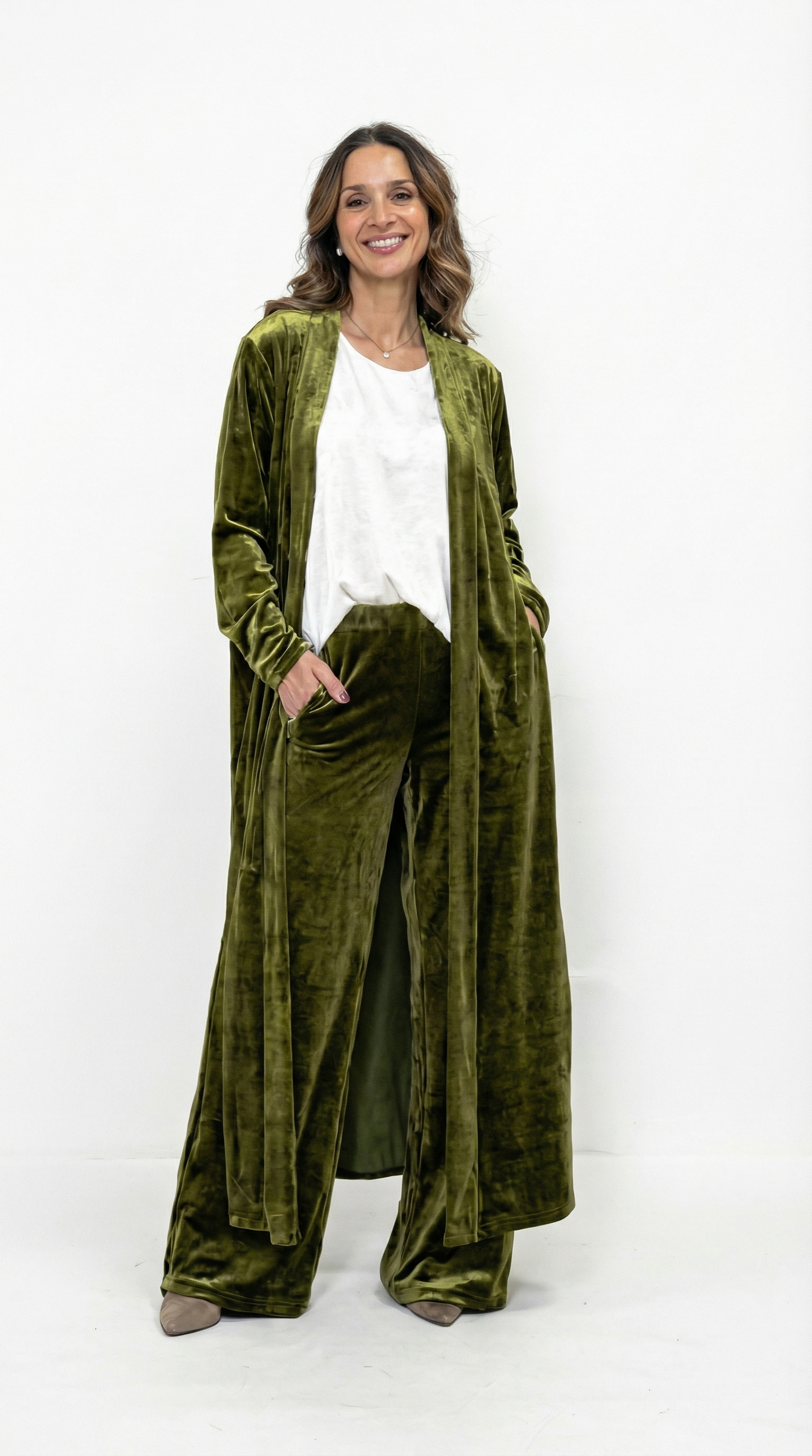 Completo Chemisier Cristiana con pantalone Ornella in velluto