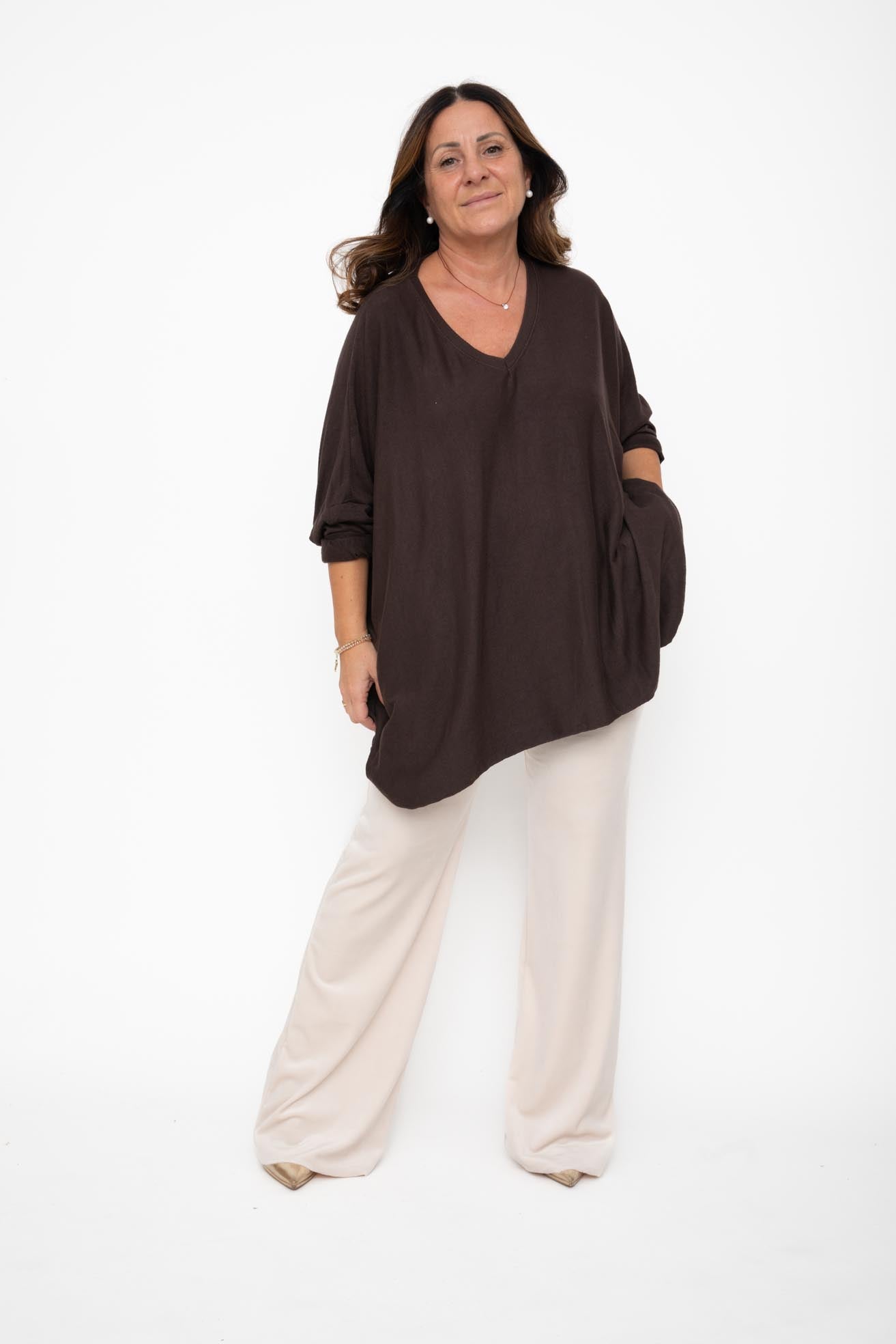 Jeny sweater in viscose wool and angora