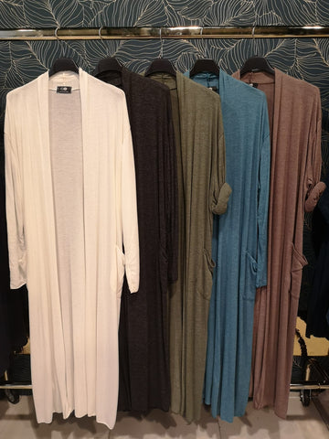 Cardigan lungo in filo di viscosa