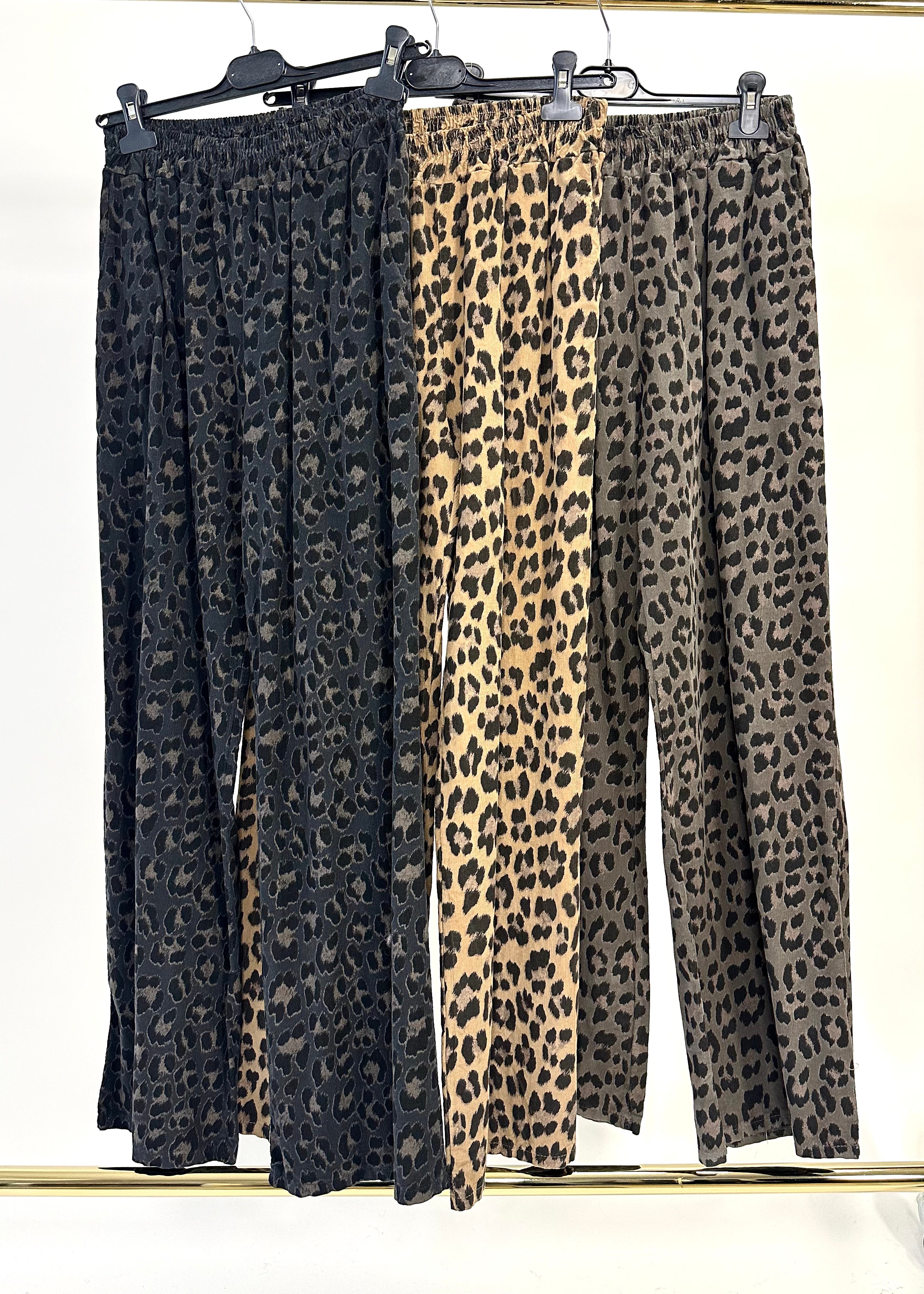 Pantalone fantasia animalier in cotone