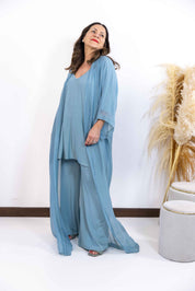 Kimono Akira lungo misto seta tiffany