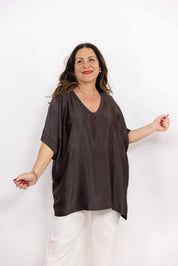 Maglia Melania manica corta cioccolato