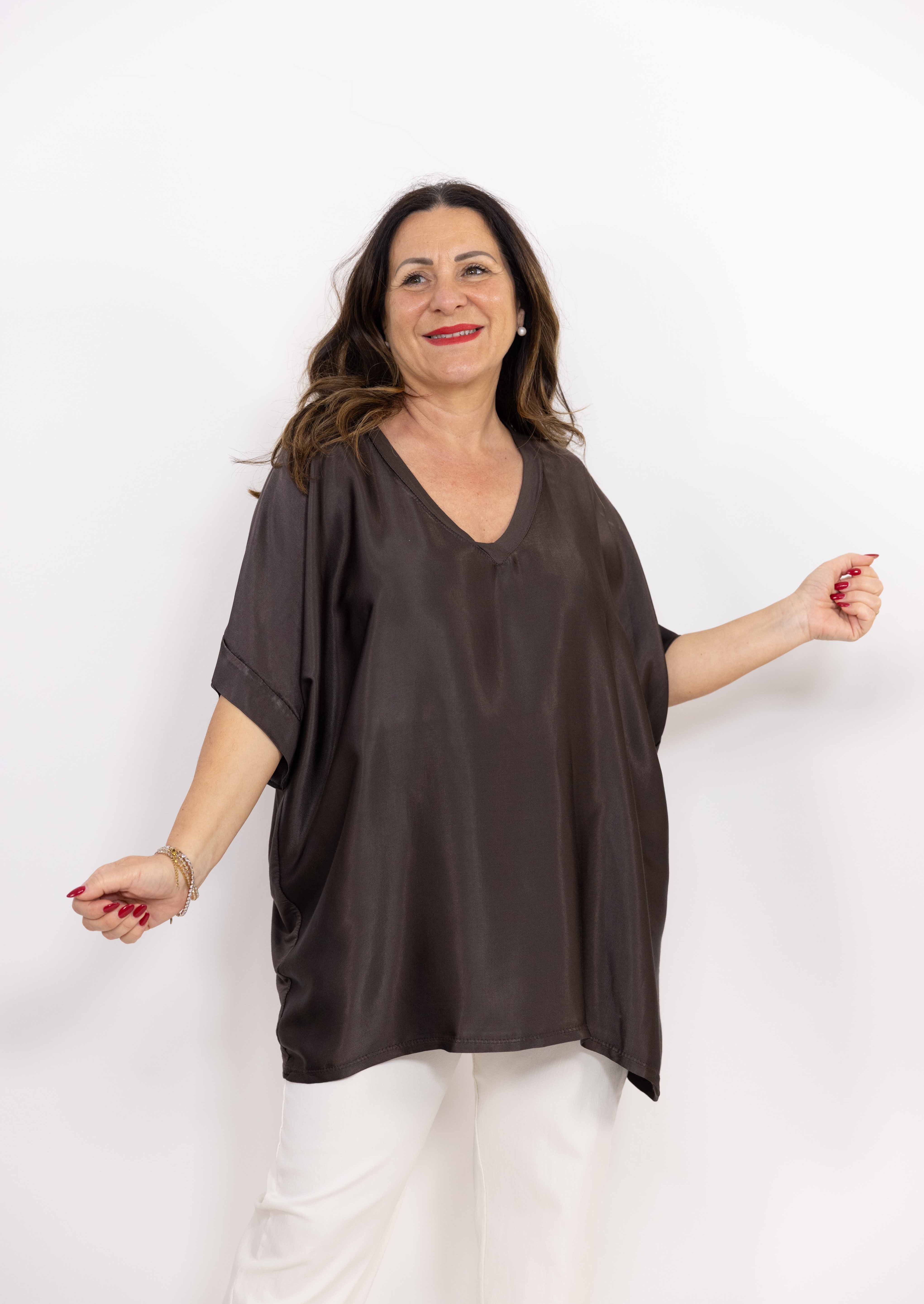 Maglia Melania manica corta cioccolato
