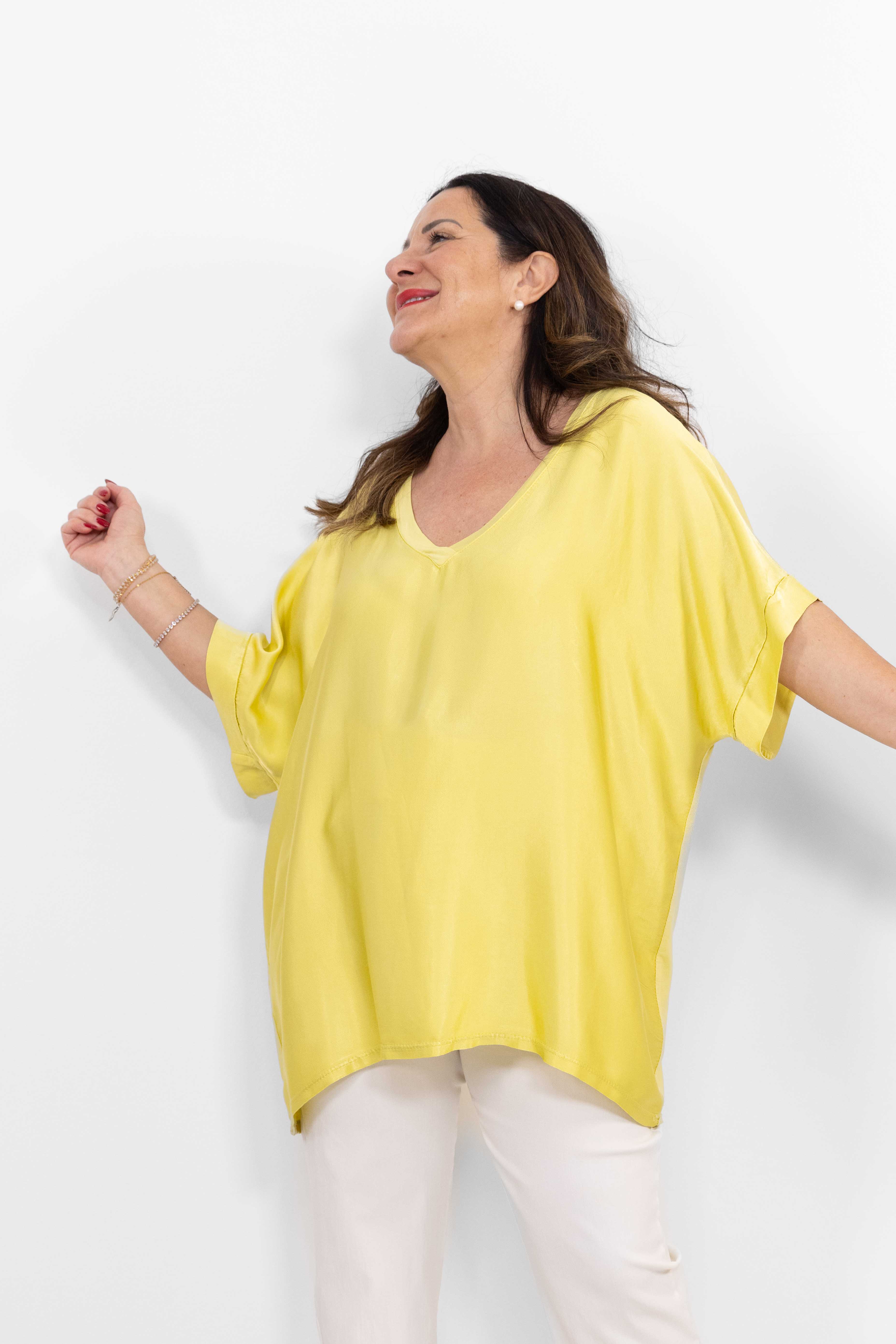 Maglia Melania manica corta giallo