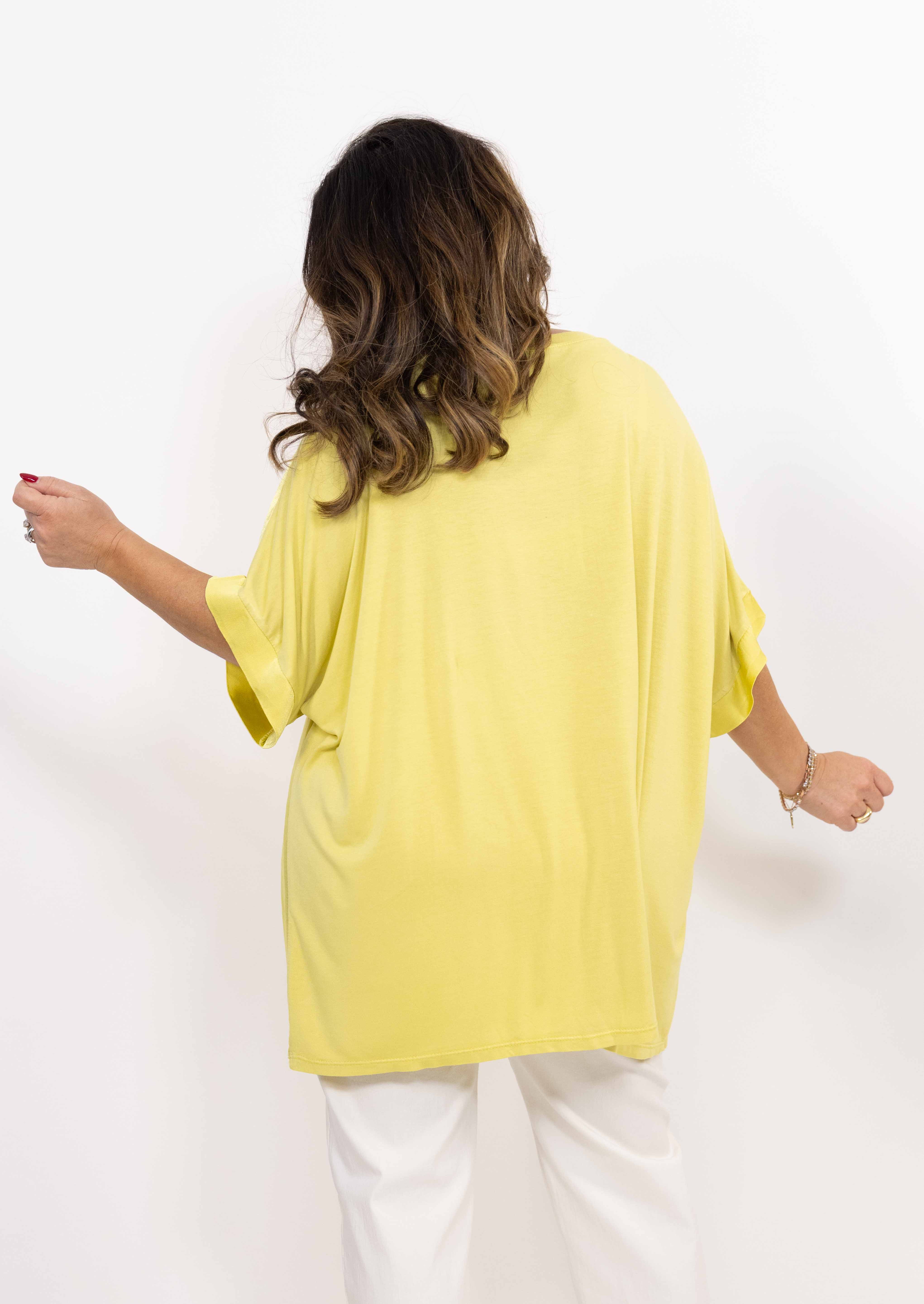 Maglia Melania manica corta giallo retro