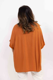 Maglia Melania manica corta ruggine retro