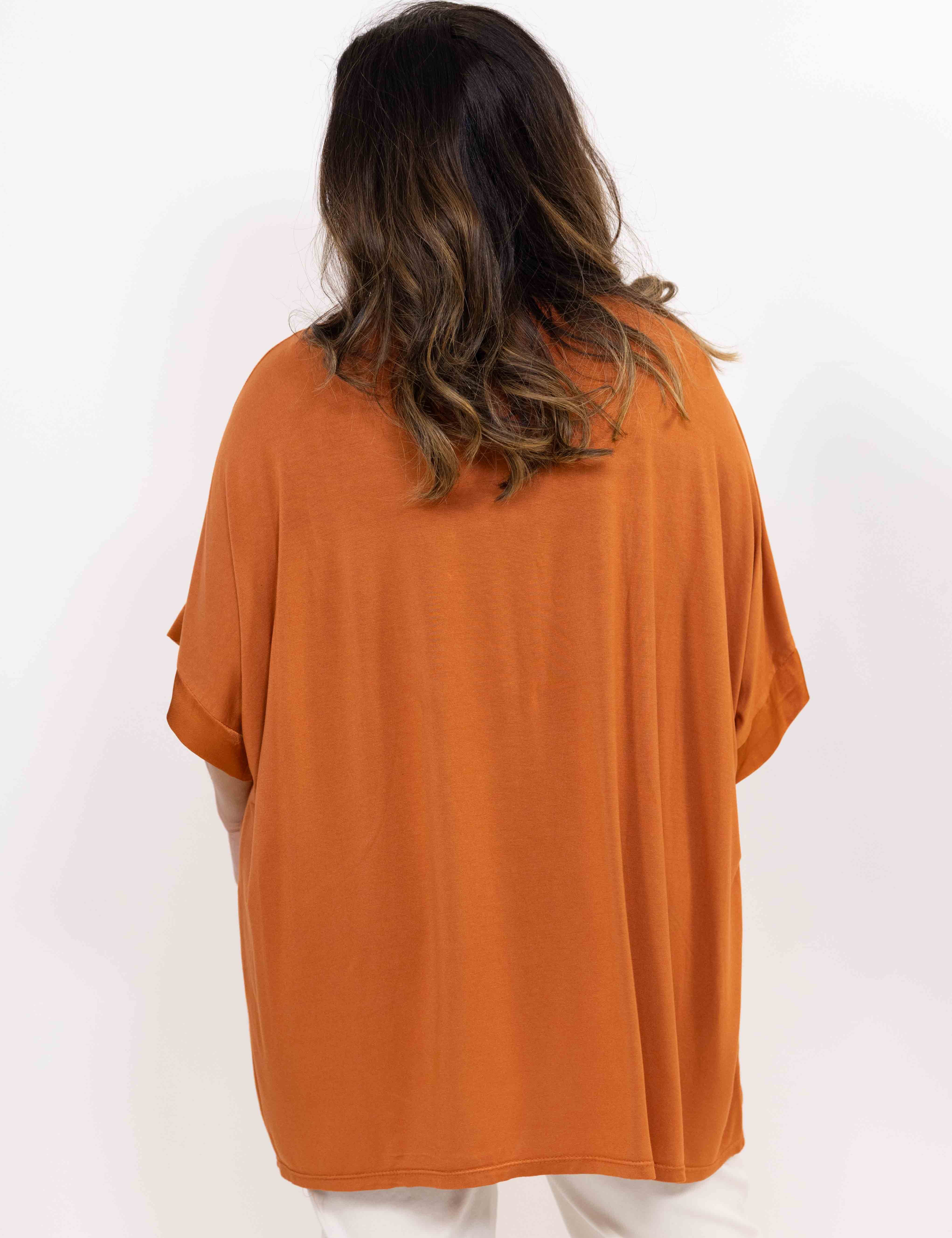 Maglia Melania manica corta ruggine retro