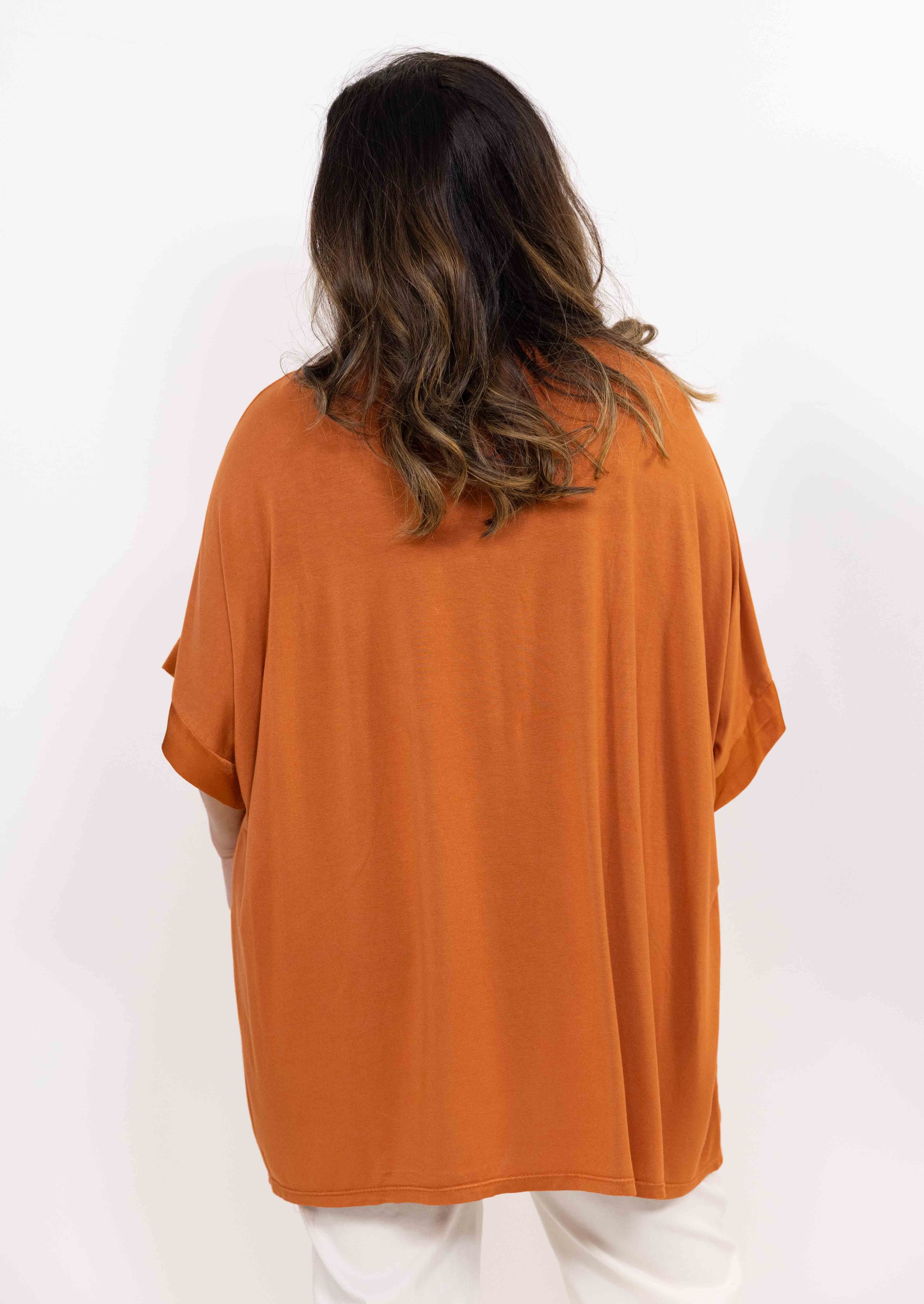 Maglia Melania manica corta ruggine retro