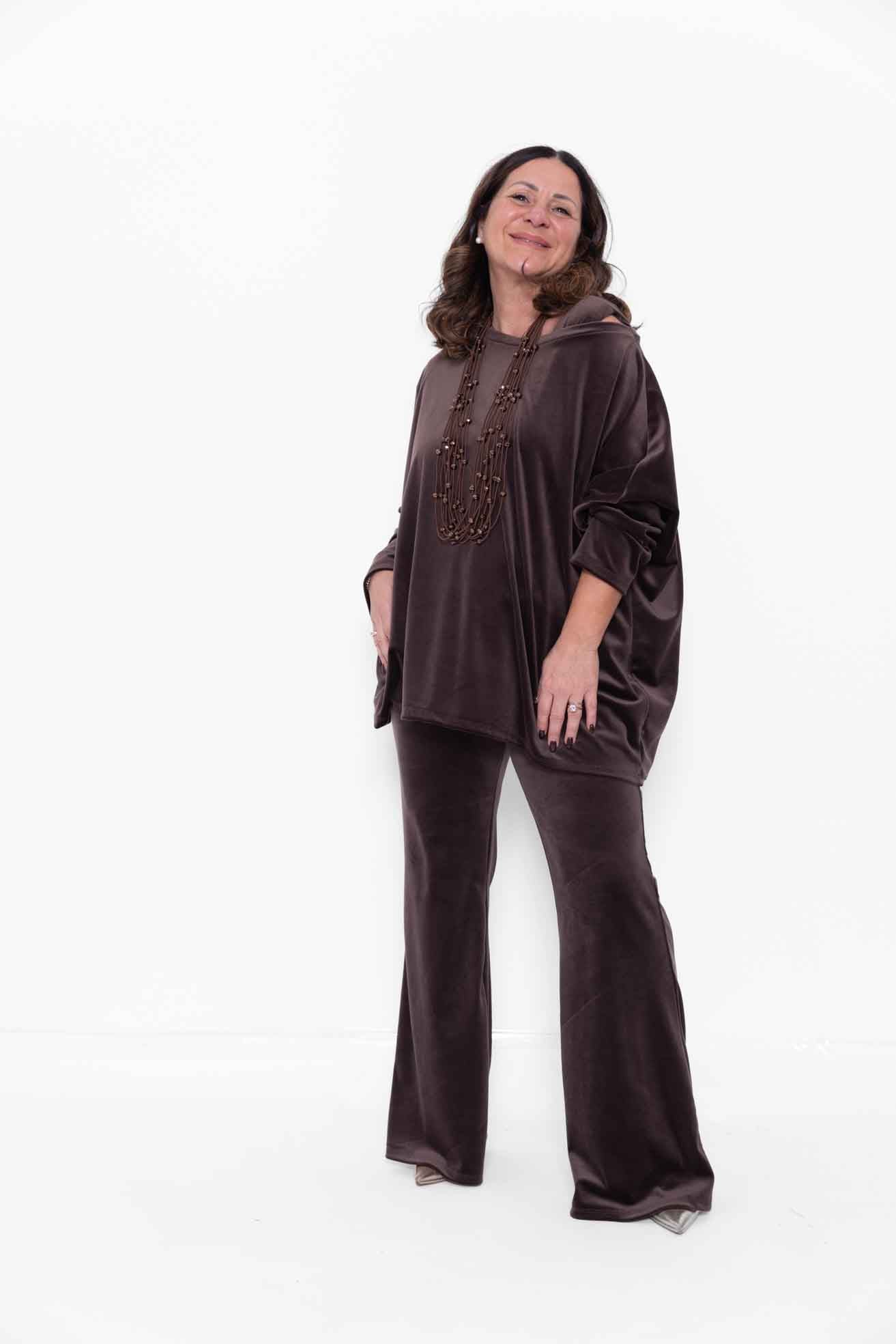 Completo Evelin trio formato da pantalone, canotta e maglia