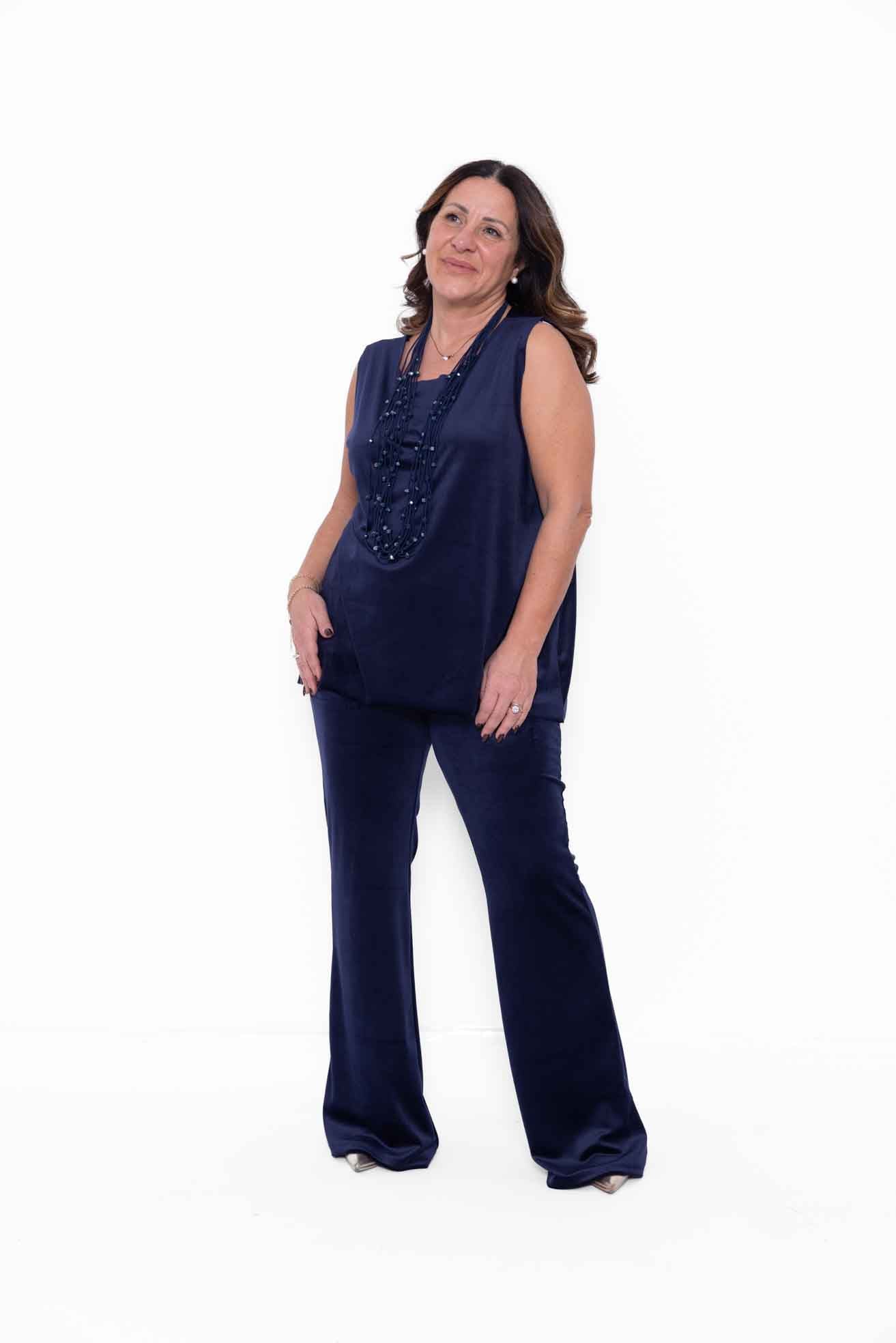 Completo Evelin trio formato da pantalone, canotta e maglia