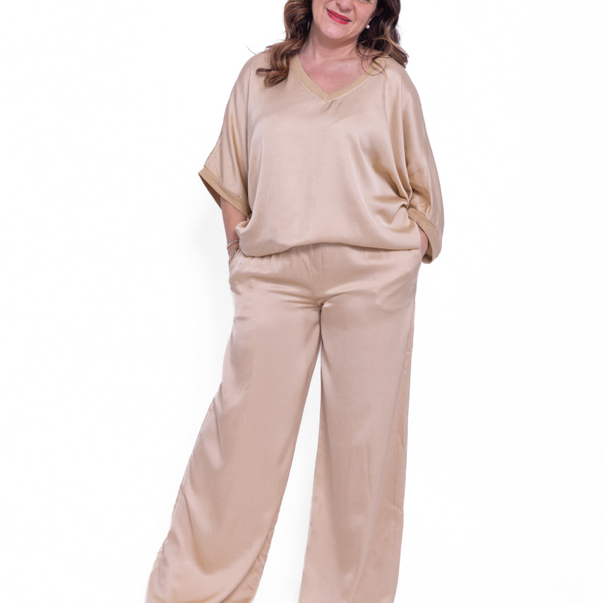 Completo Katia maglia e pantalone in seta e viscosa - Numa Milano