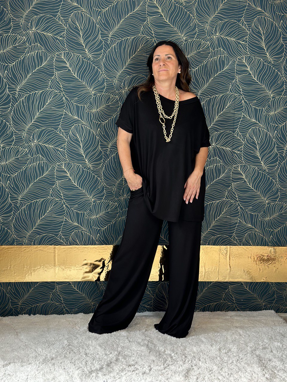 Completo Luisa maglia e pantalone in pura viscosa