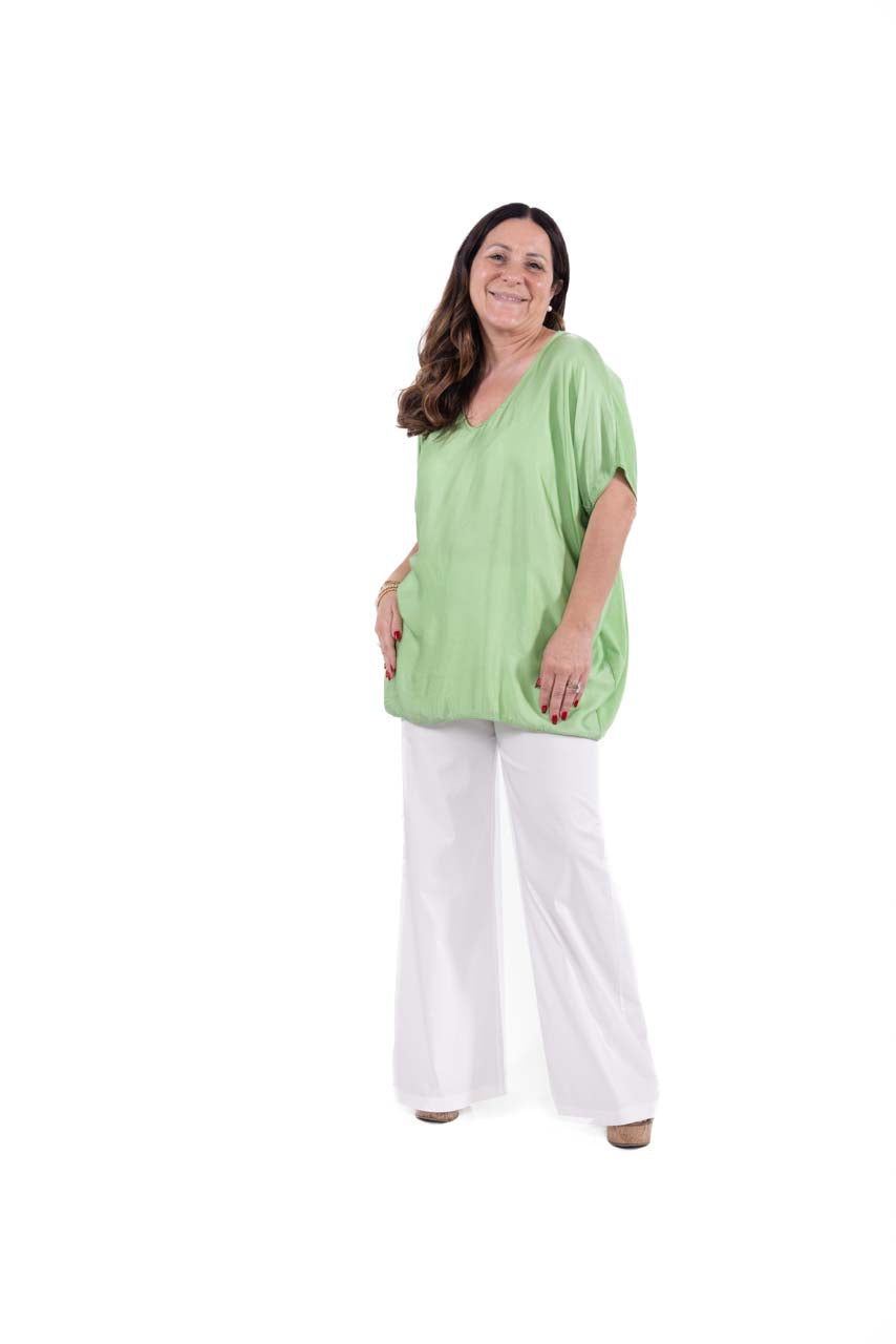 Maglia Morgana manica corta in viscosa e seta